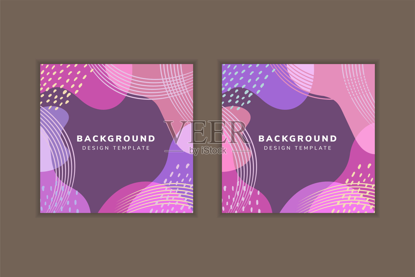 紫色，粉色，绿色粉彩的抽象方形艺术模板设计模板素材