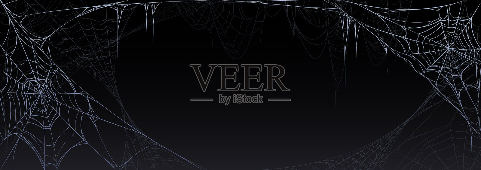 现实的蜘蛛网孤立的黑色背景插画图片素材