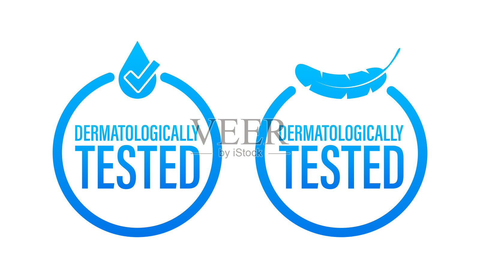经过皮肤检验的标志、标签。安全的个人卫生用品。矢量股票图插画图片素材