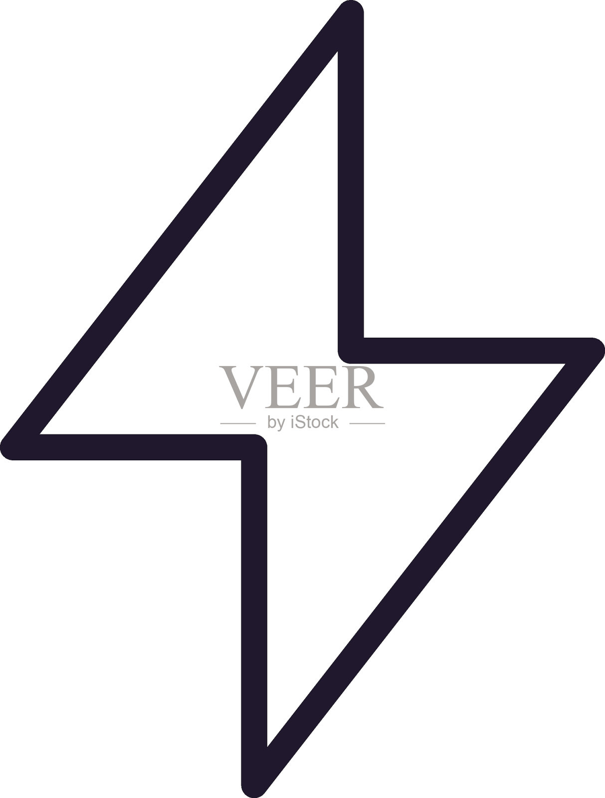 界面概念：线性风格矢量标志，适用于广告和UI的可编辑描边，闪电矢量线性图标插画图片素材