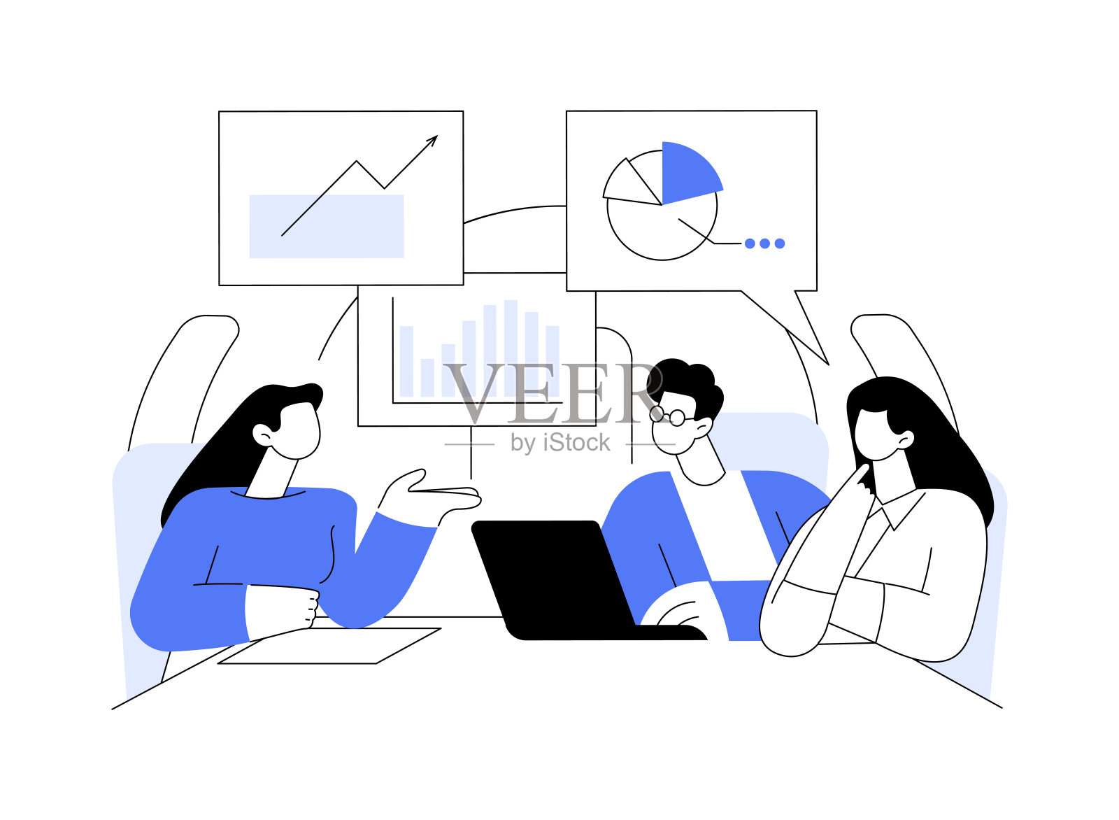 私人飞机抽象概念矢量插图。插画图片素材