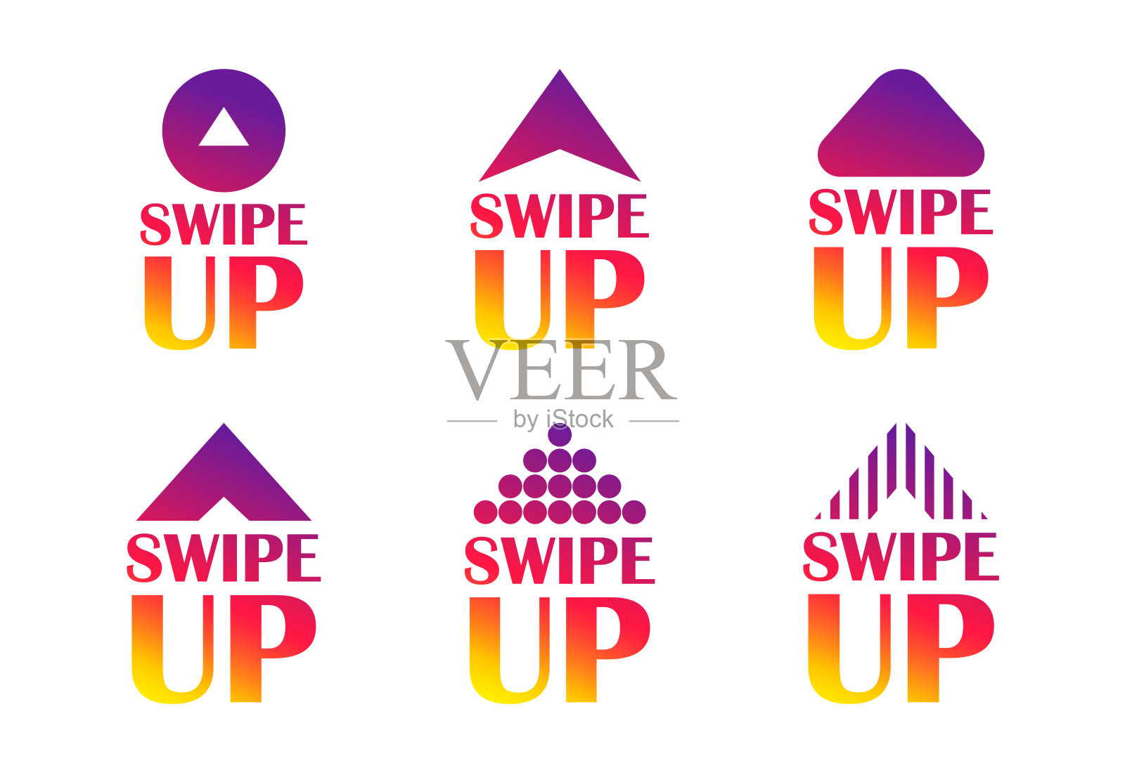 上下滑动箭头矢量图标设置。调出矢量隔离符号。手指滑动箭头打开页面。矢量图图标素材