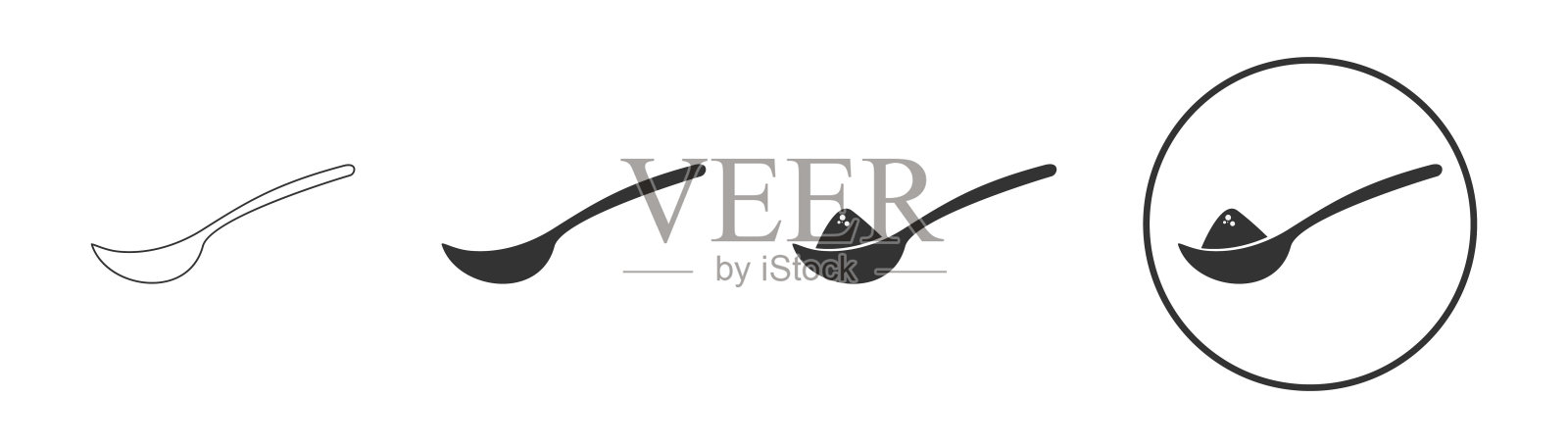 汤匙与糖，盐，面粉或其他成分图标设计元素图片