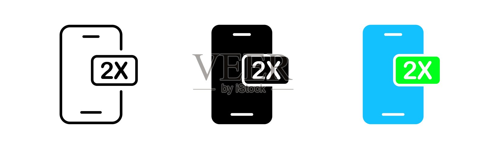 设置的图标数量。智能手机，电子产品，商店，销售，购买，2倍，速度，倒带，动画速度。技术的概念。不同风格的矢量线图标图标素材