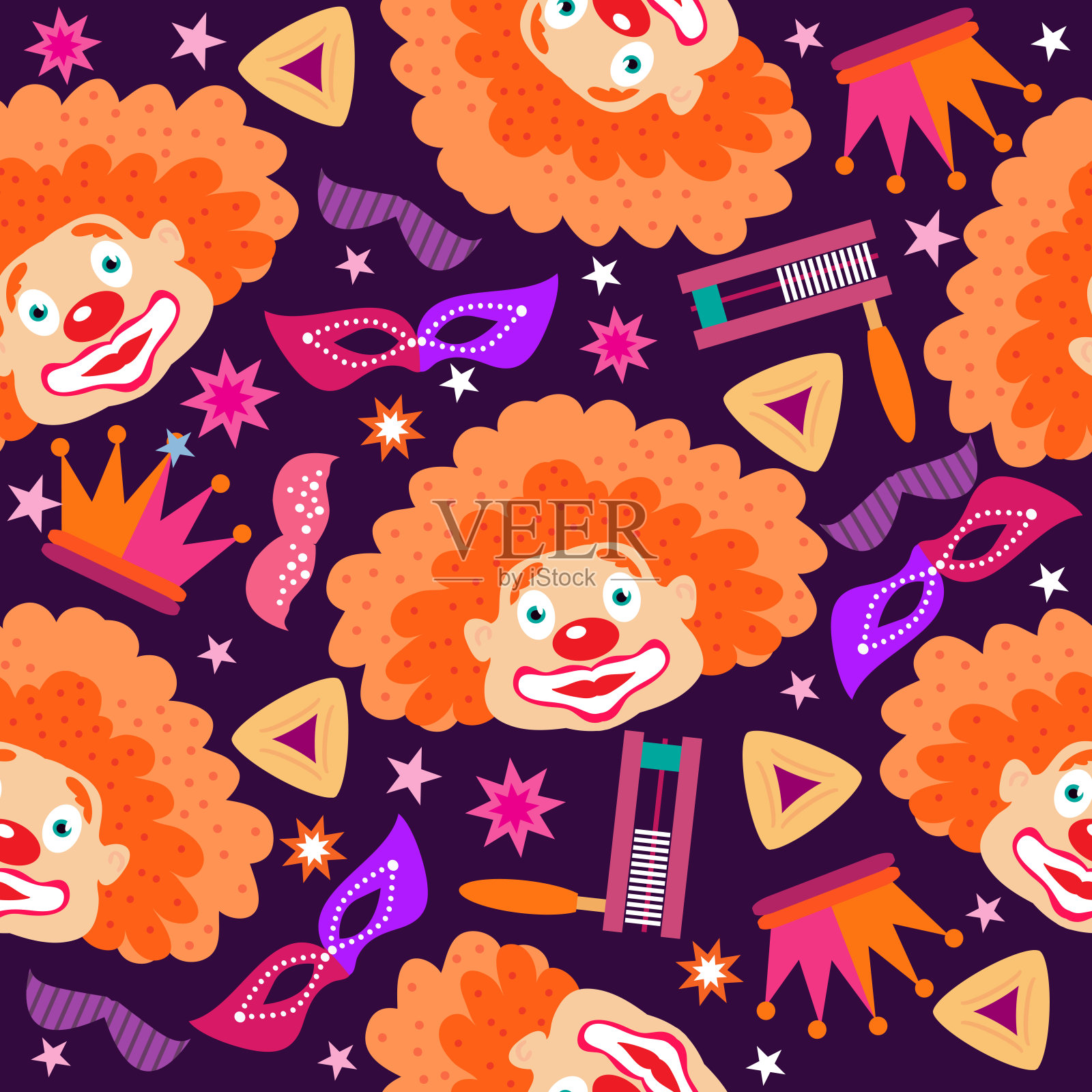 普林节快乐模式1插画图片素材