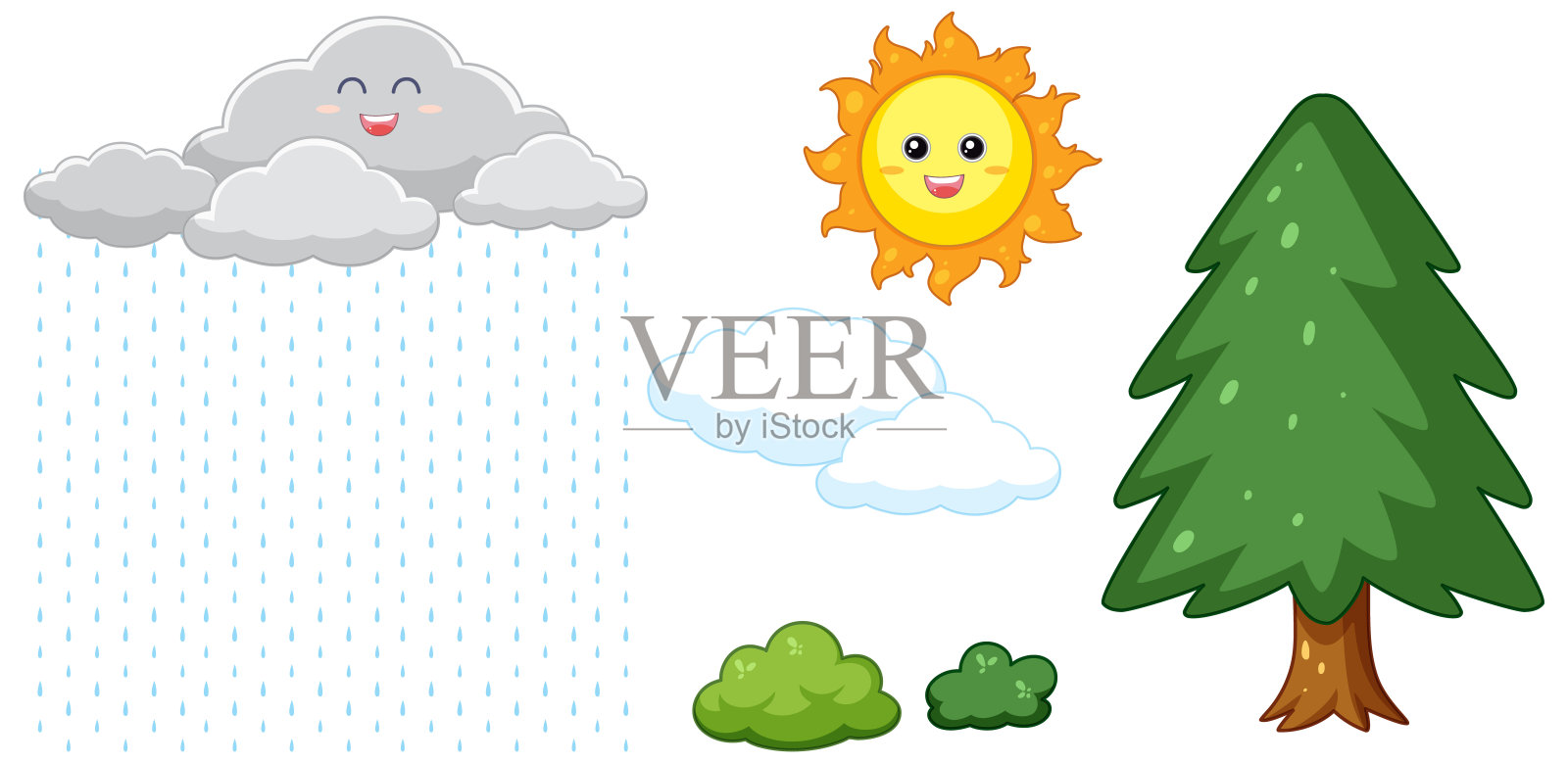 水循环元件插画图片素材