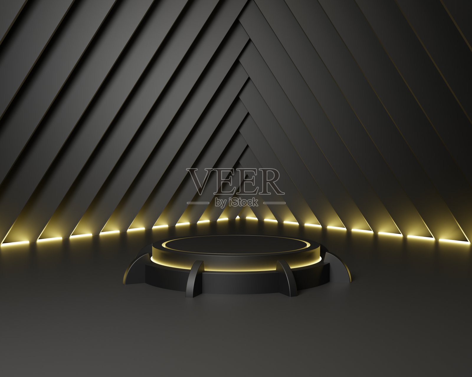 打折销售平台与霓虹灯发光基座背景。3 d渲染。照片摄影图片