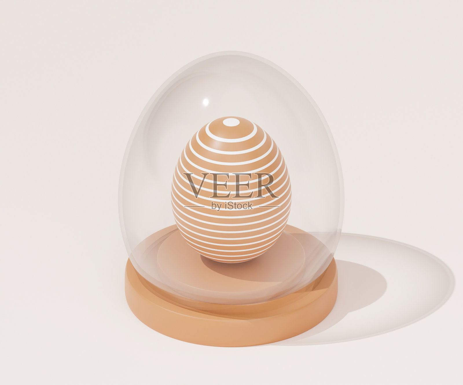 等距讲台上的玻璃彩蛋3d渲染照片摄影图片