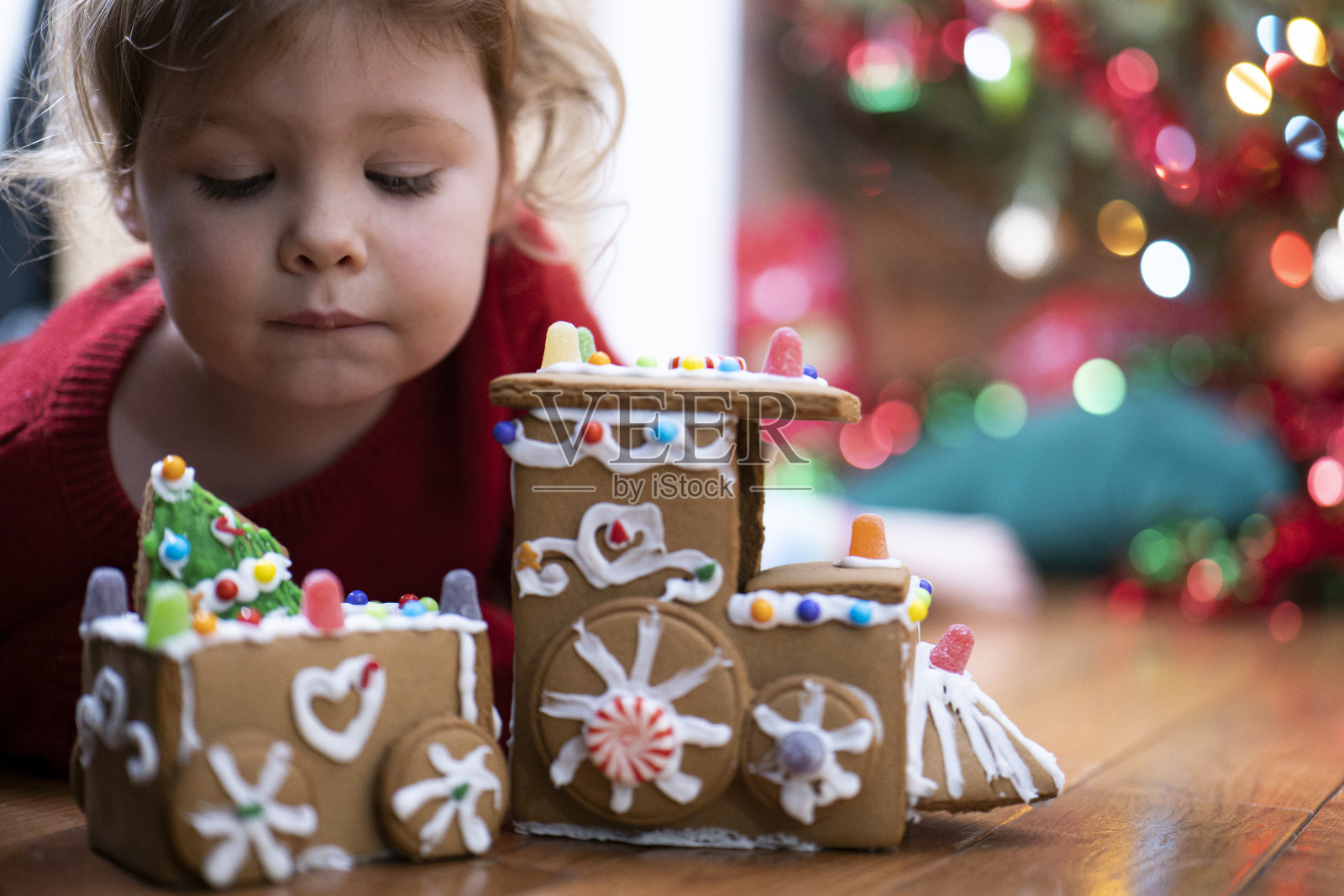 圣诞姜饼火车照片摄影图片