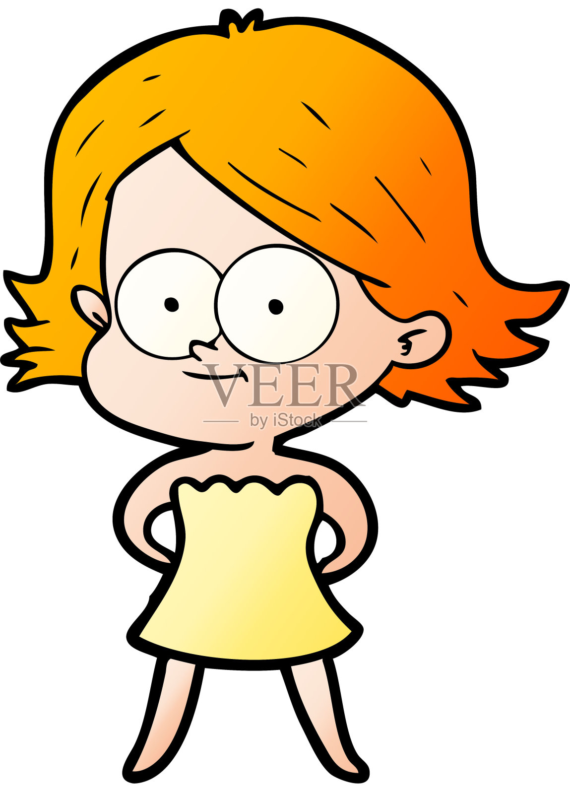 快乐卡通女孩设计元素图片