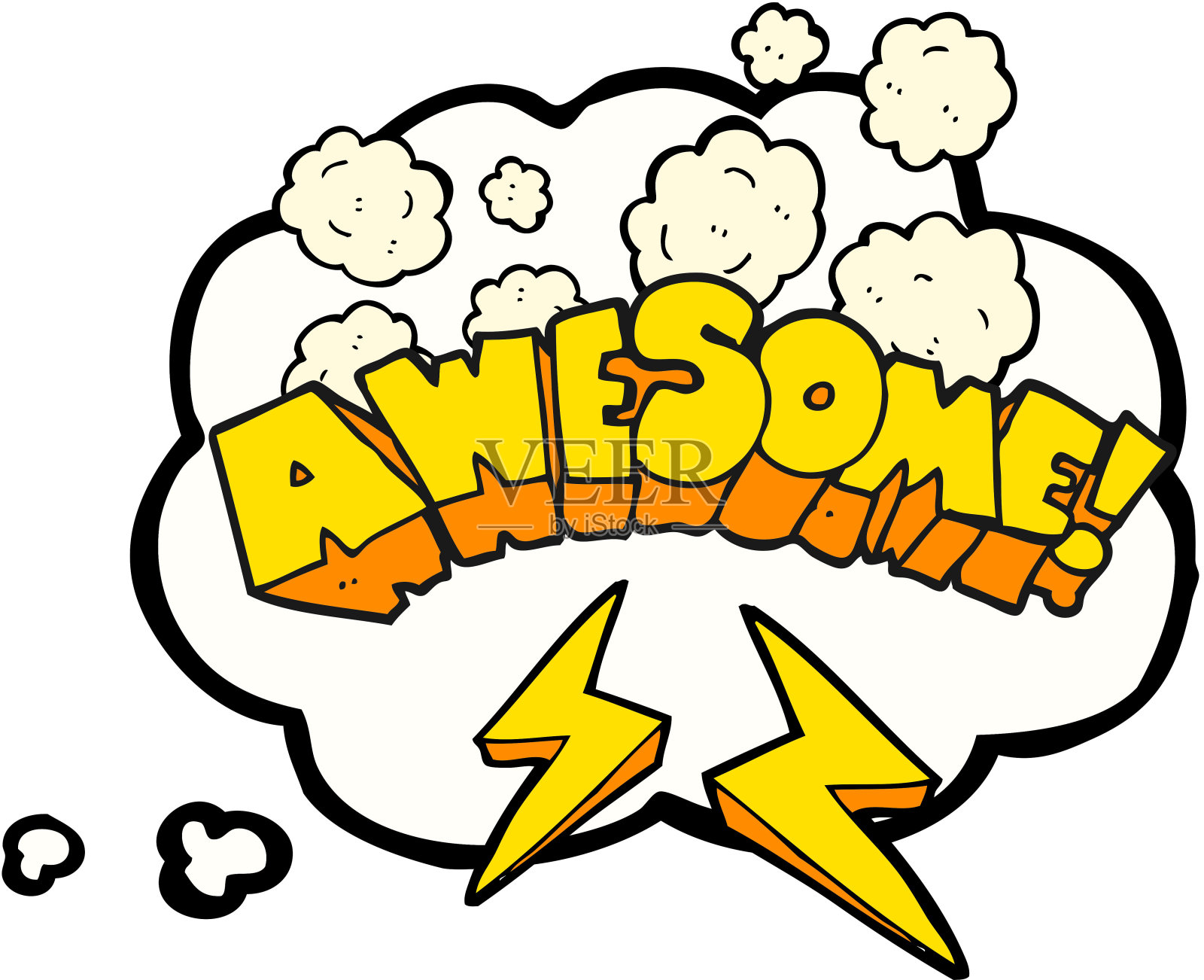 徒手画的思想泡泡卡通字真棒插画图片素材