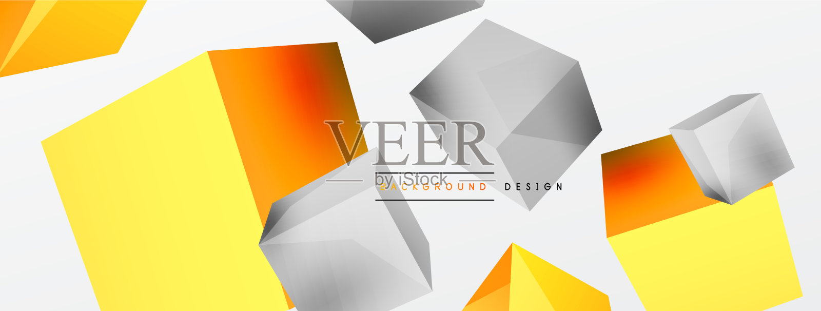 三维抽象背景飞行立方体插画图片素材