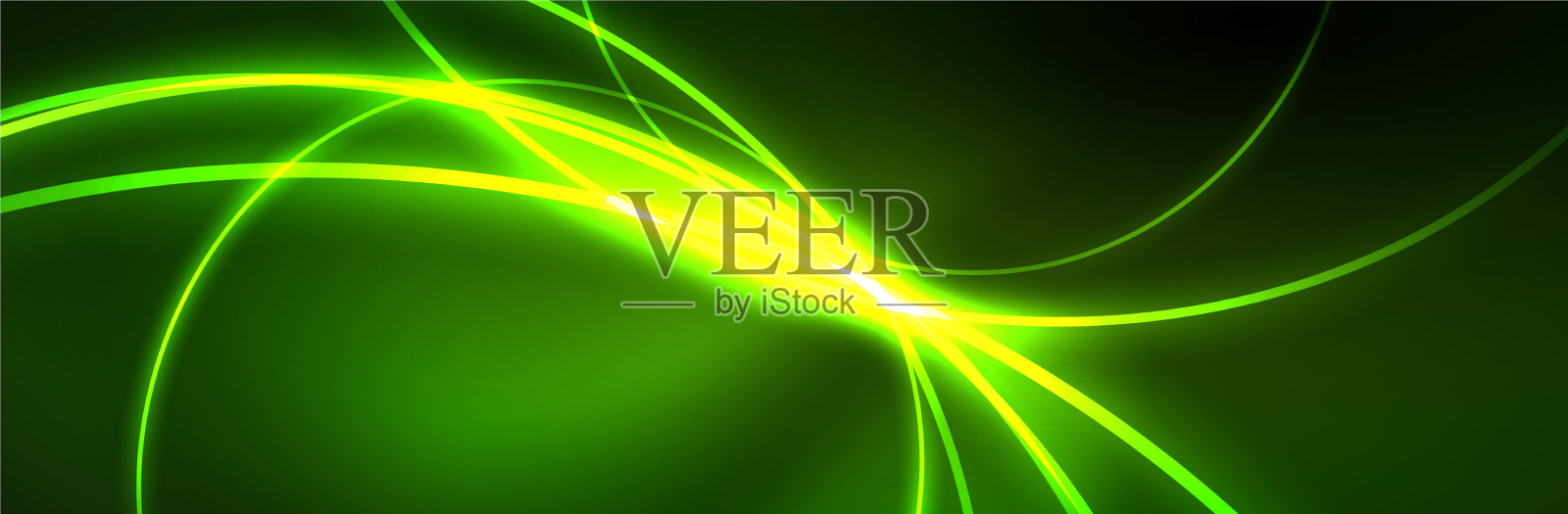 霓虹灯发光流体波线魔法能量空间插画图片素材