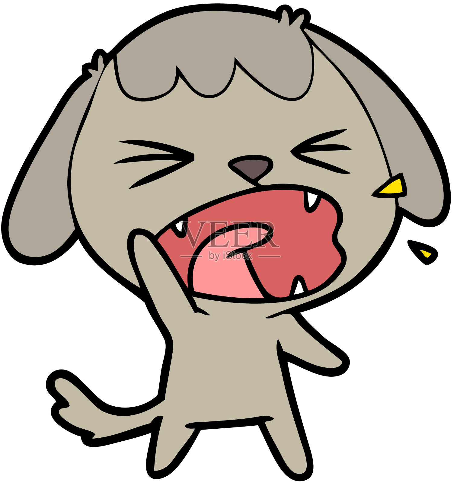 可爱的卡通狗叫插画图片素材