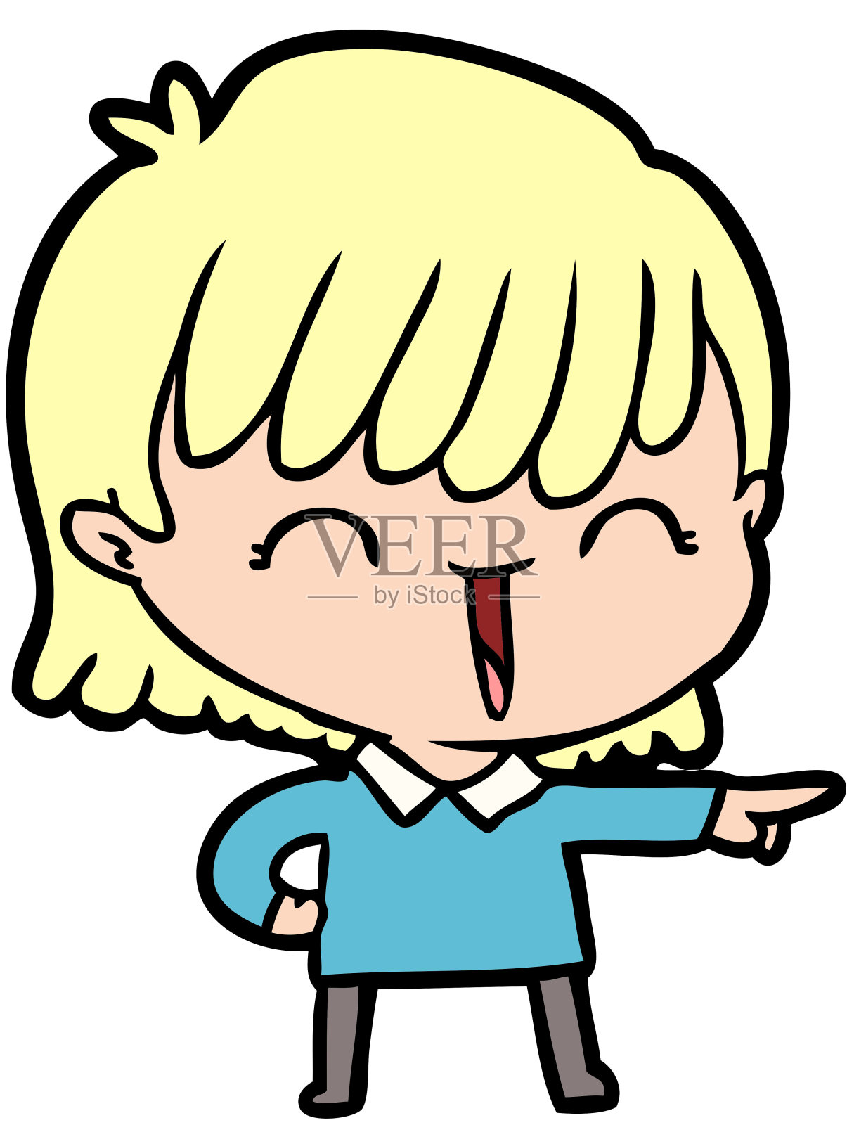 卡通的女人插画图片素材