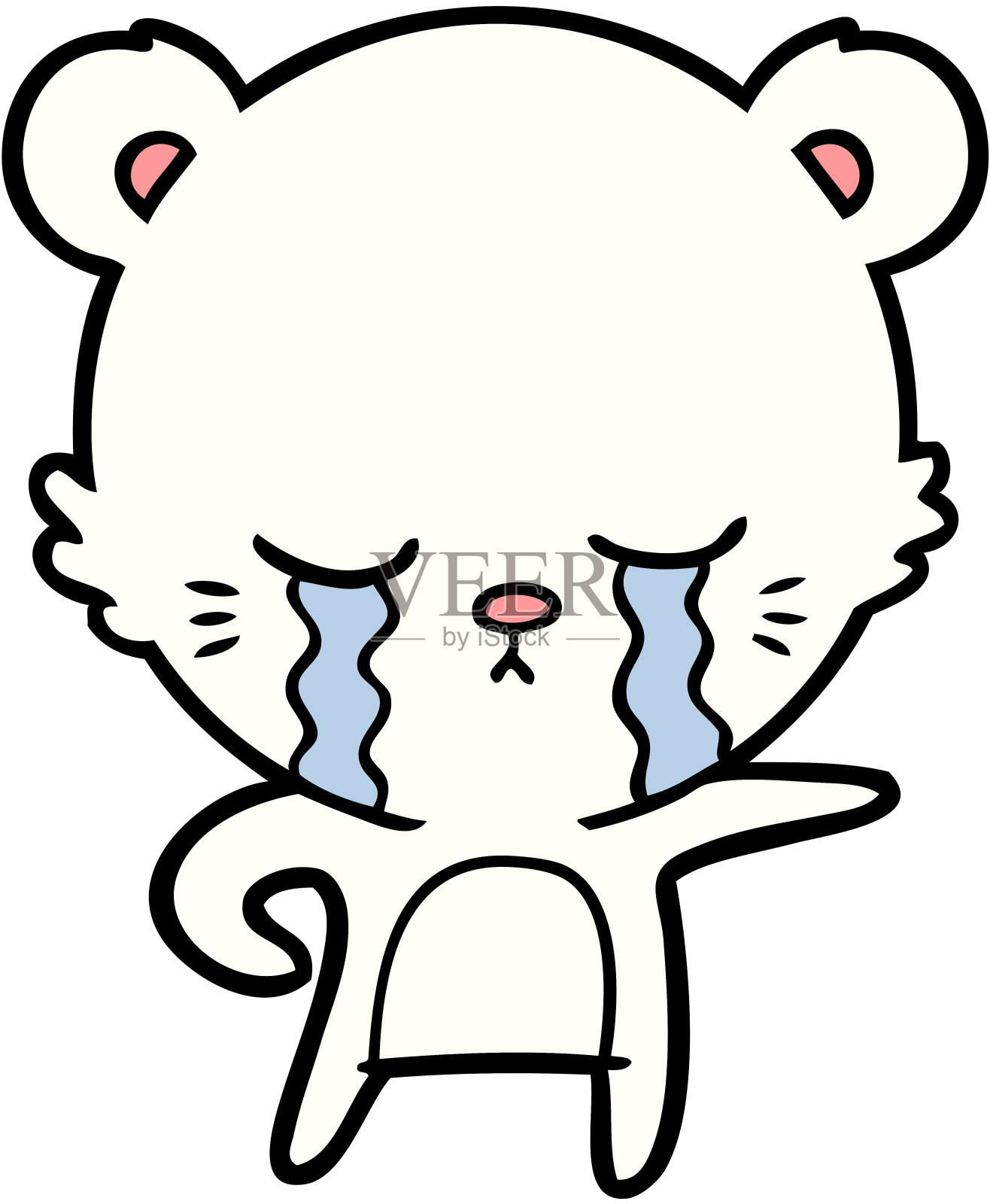 北极熊漫画插画图片素材