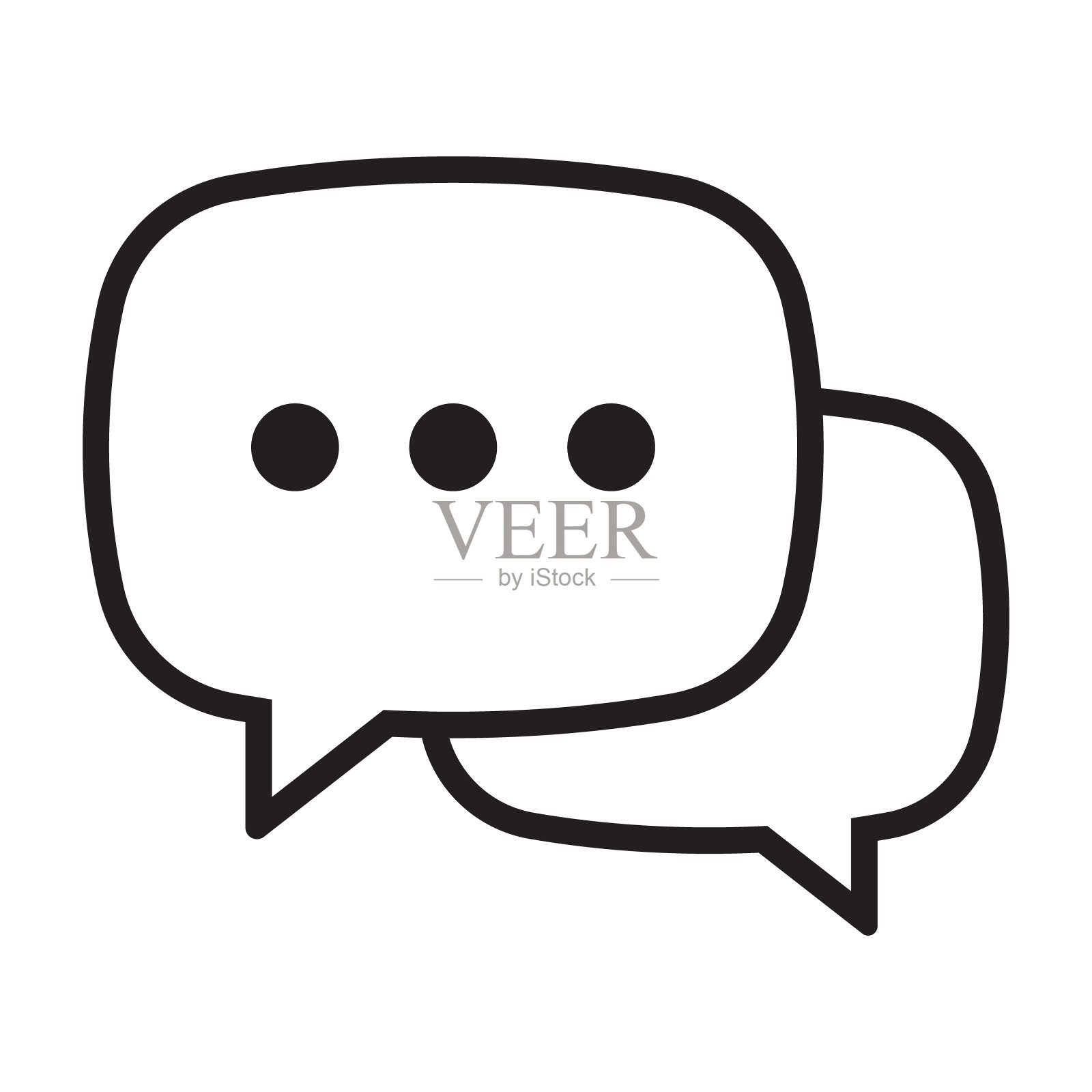 聊天图标矢量隔离元素。说话气泡语音符号。空白气泡矢量图标。消息矢量图标。插画图片素材