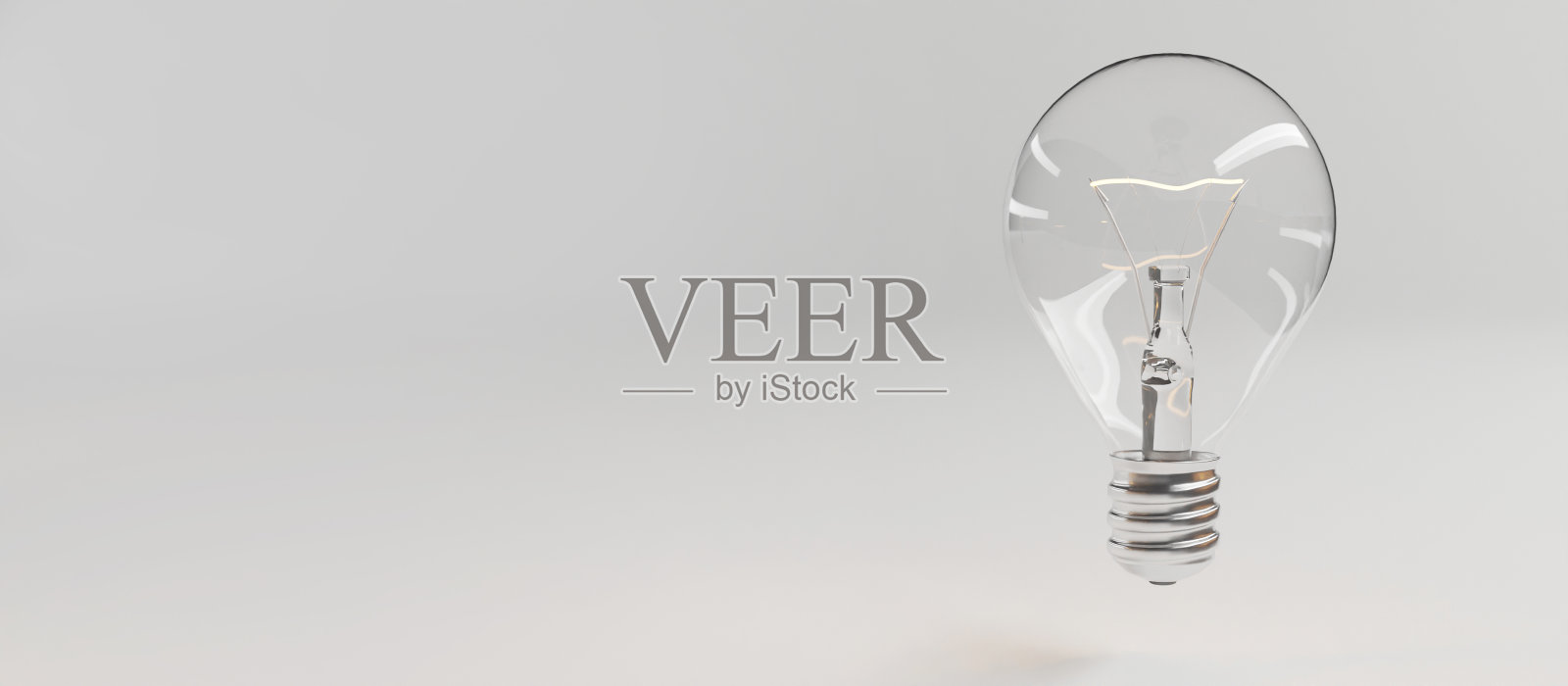 白色背景的电灯泡与复制空间。概念的概念。三维渲染照片摄影图片