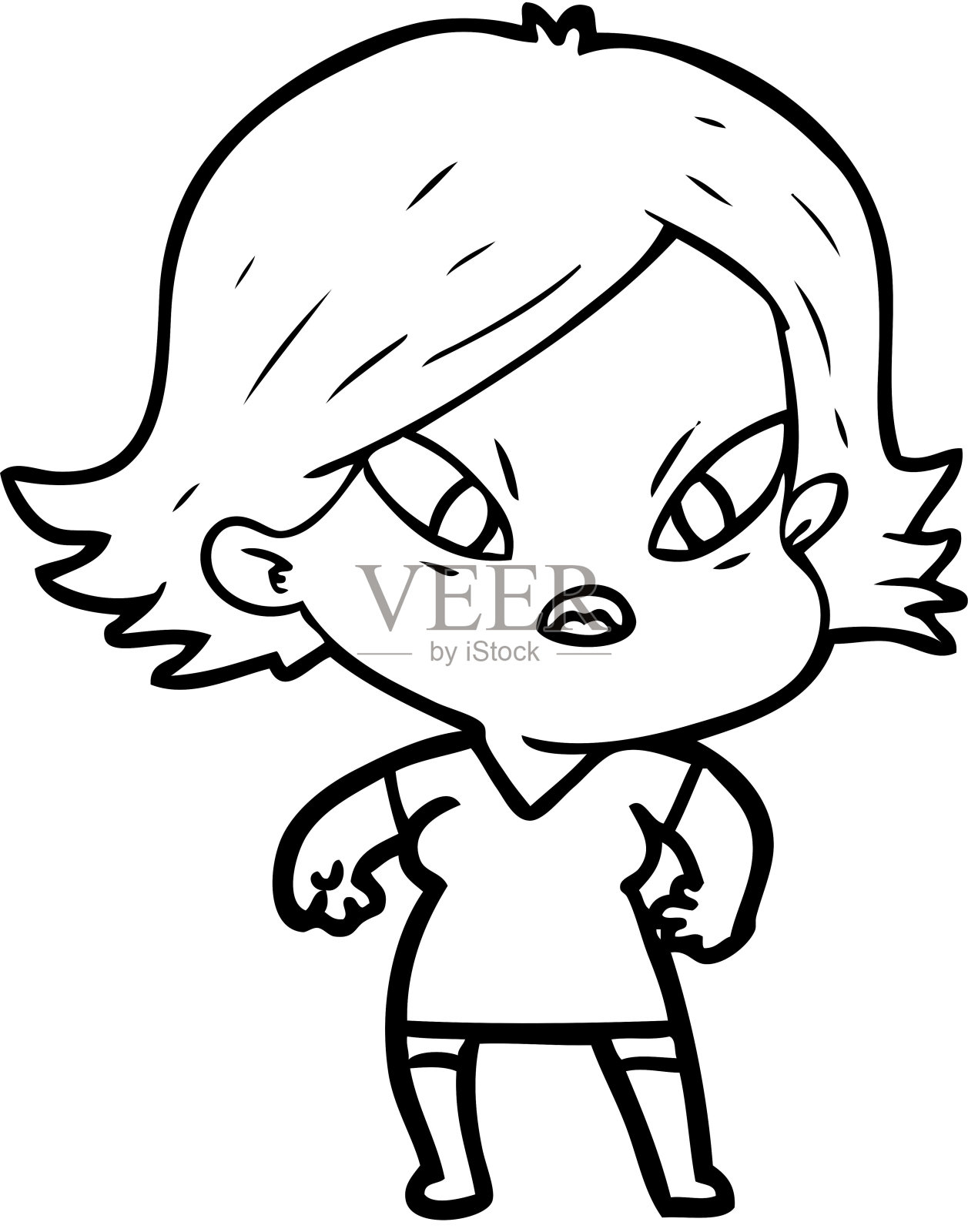 卡通压力女人插画图片素材