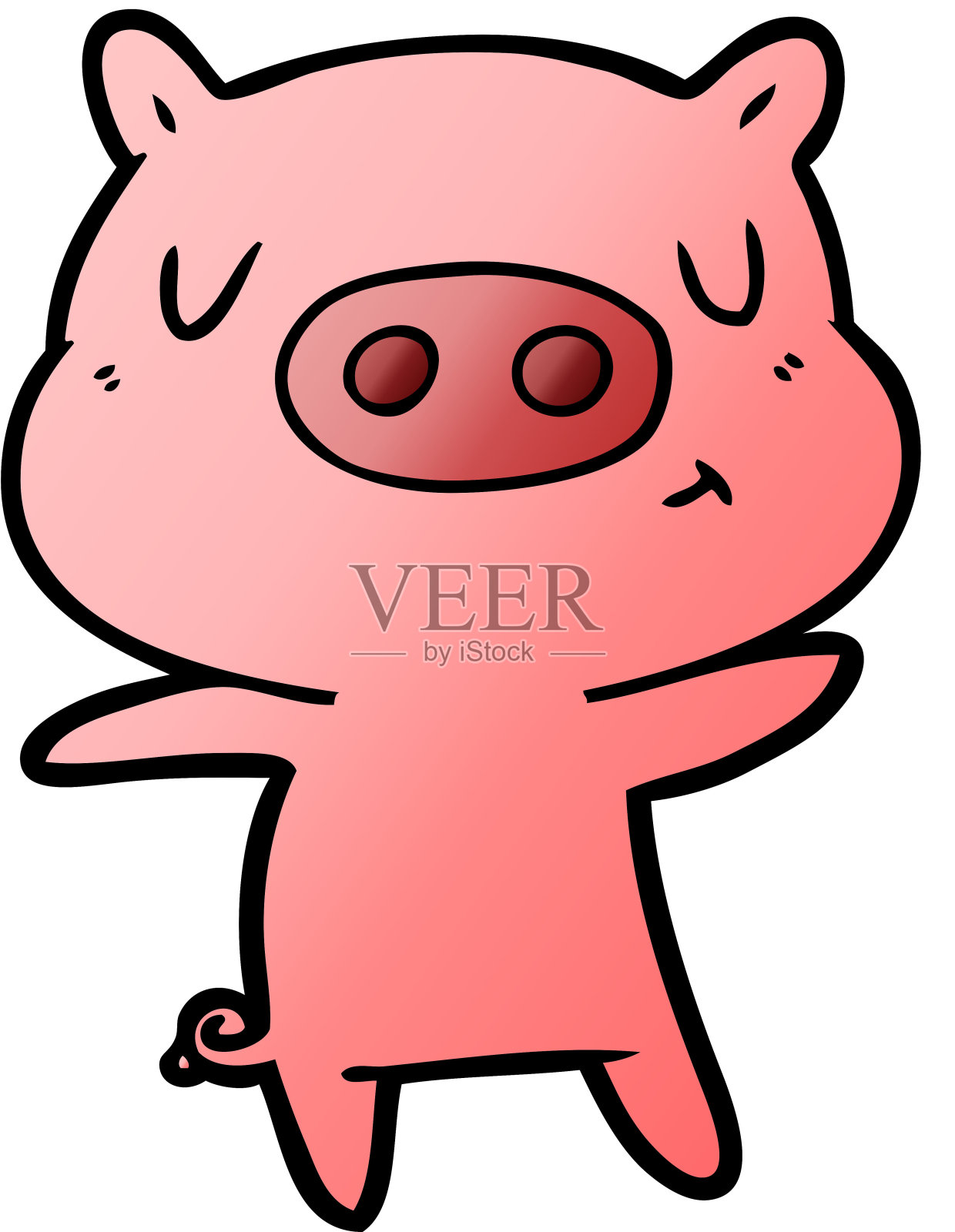 卡通内容猪插画图片素材