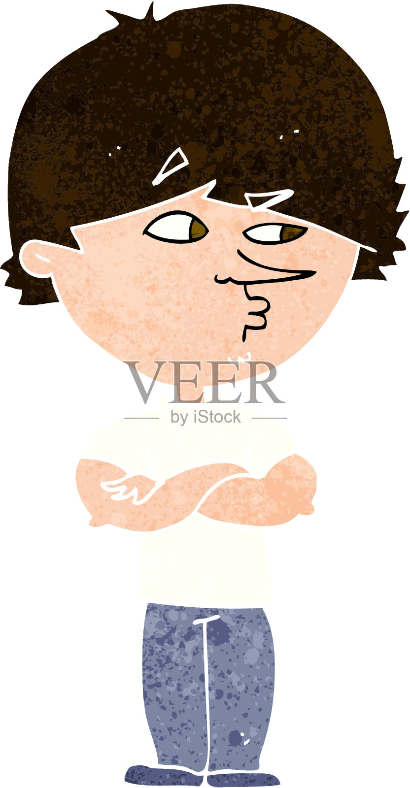 卡通形象的疑虑男人插画图片素材