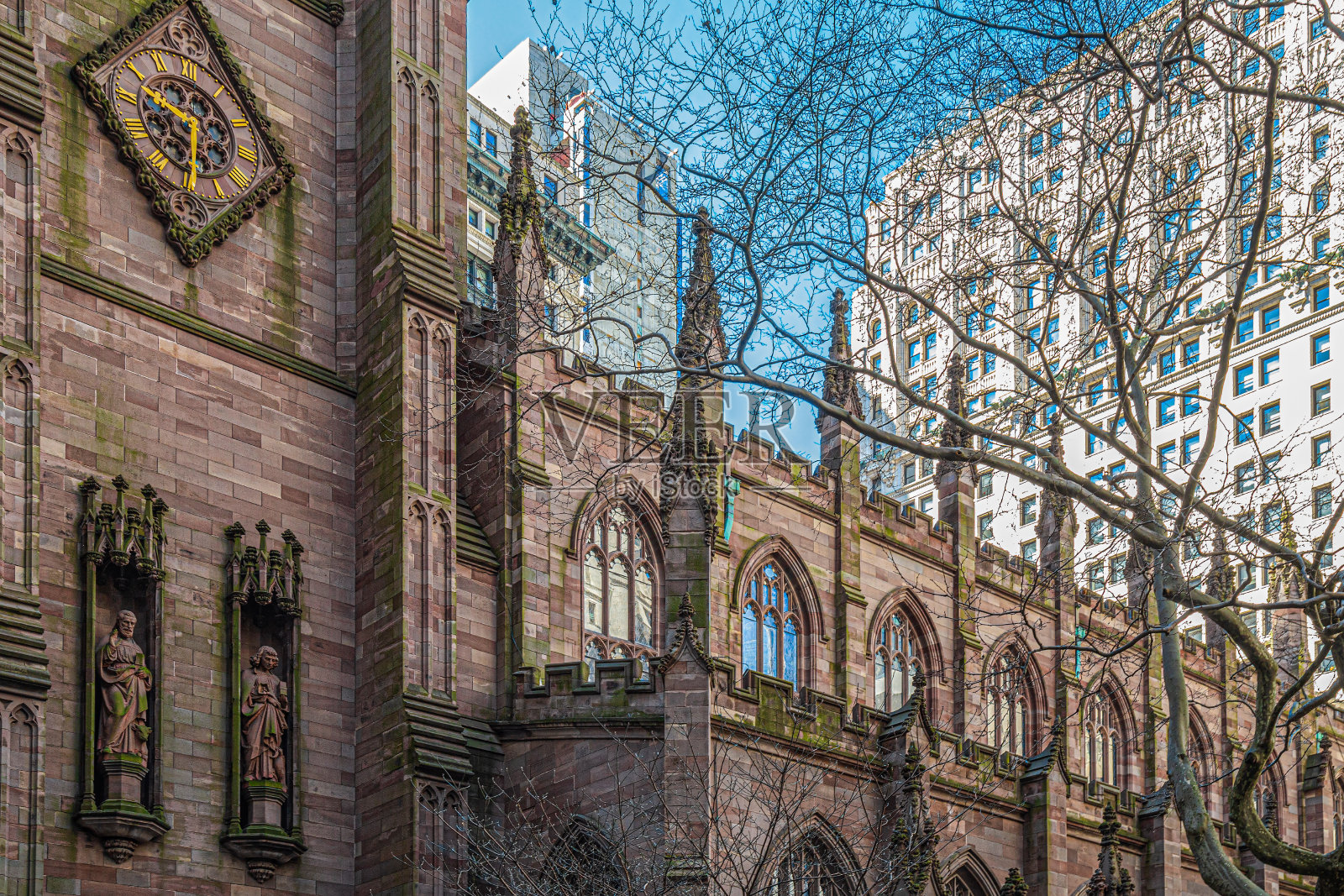 美国纽约曼哈顿华尔街三一教堂照片摄影图片