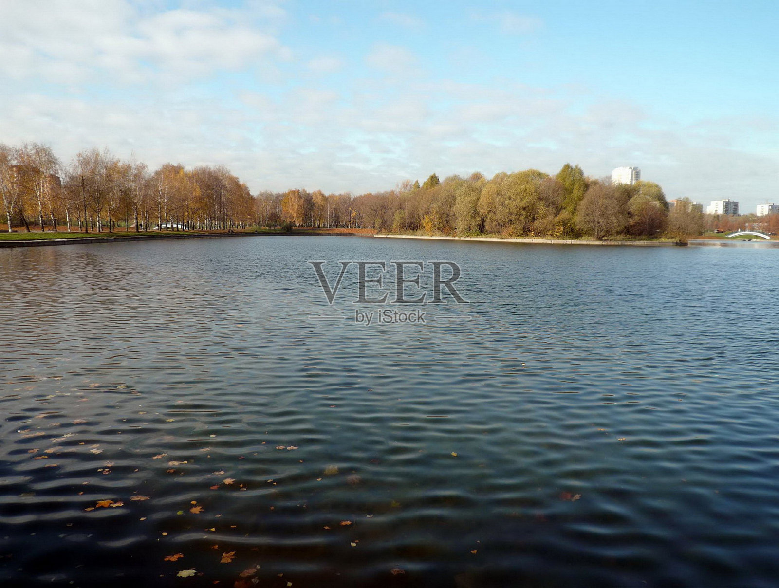 秋天在城市公园的白天照片摄影图片