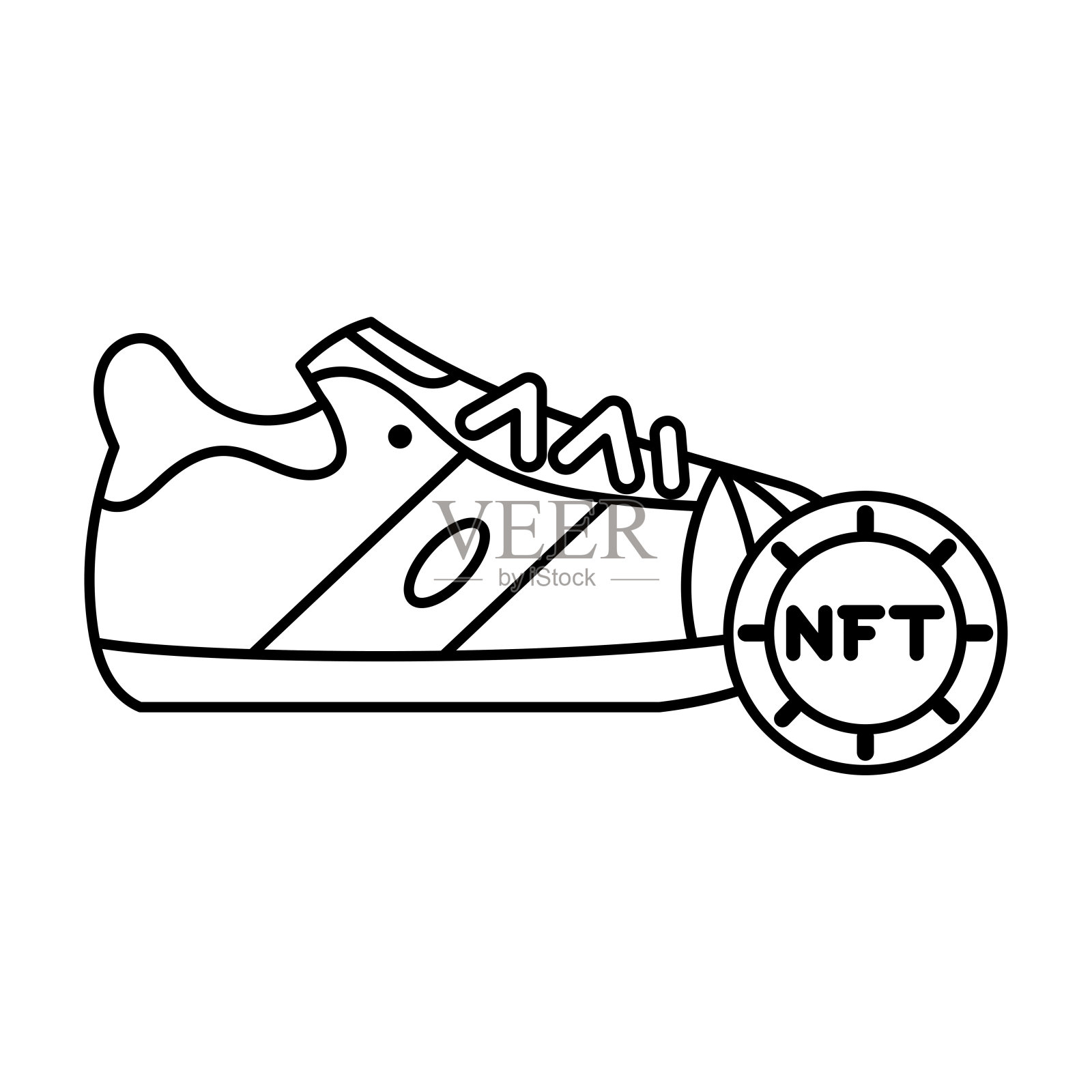 孤立的NFT图标数字交易概念Vecto插画图片素材