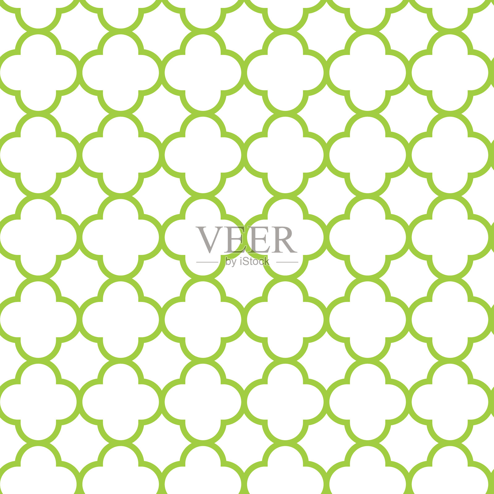 几何的无缝模式，孤立的背景上抽象的三叶草。插画图片素材