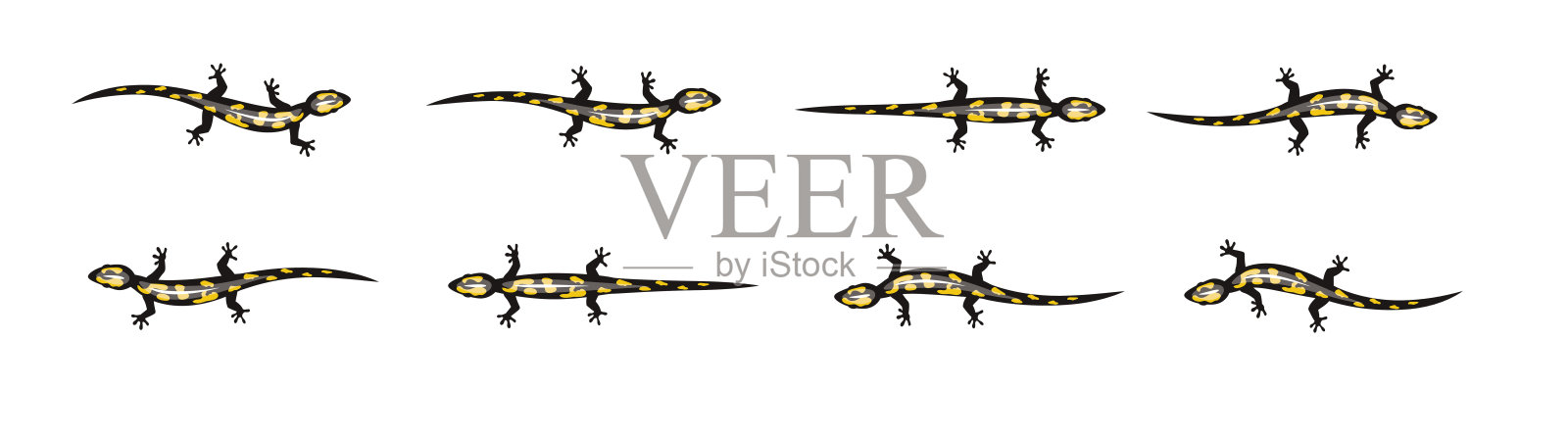 蝾螈动画移动卡通矢量插画图片素材