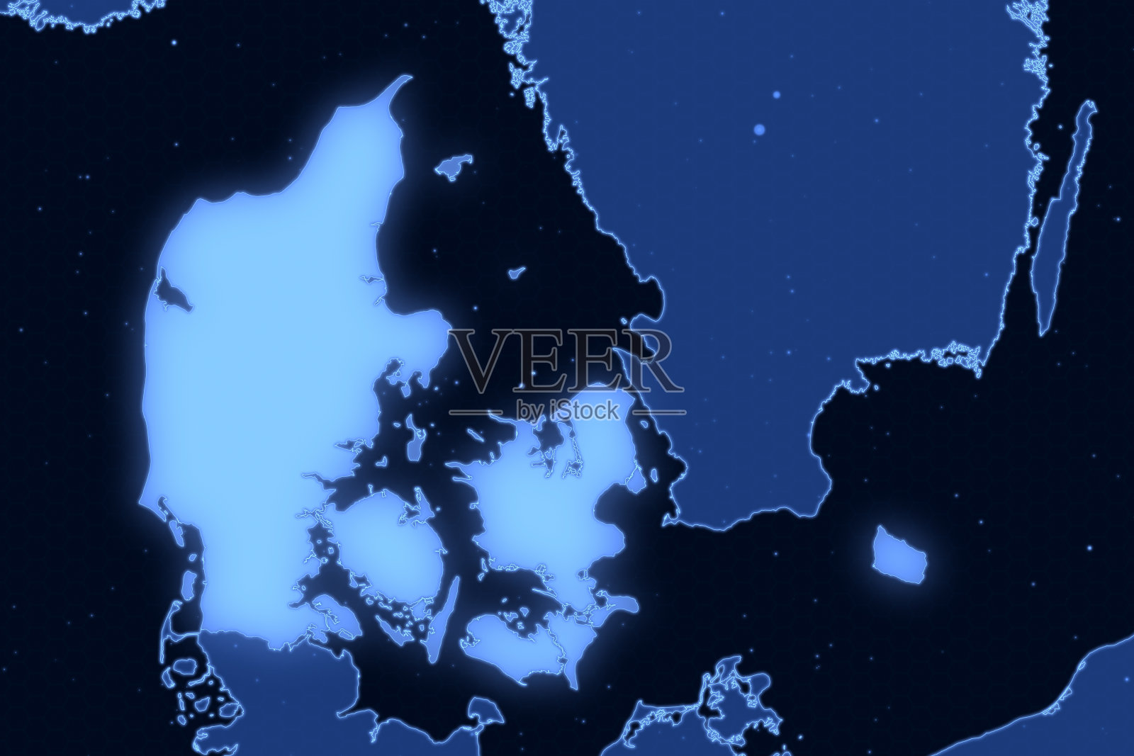 欧洲地图系列与丹麦，未来插画图片素材