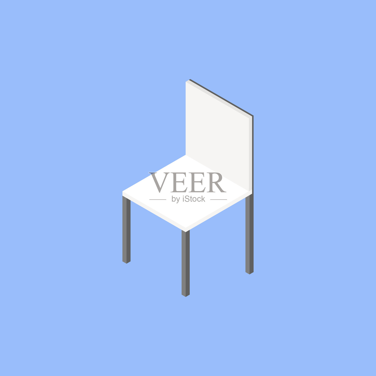 装修房用等距椅。3d舒适家具扶手椅设计。孤立背景上的对象。矢量插图概念插画图片素材