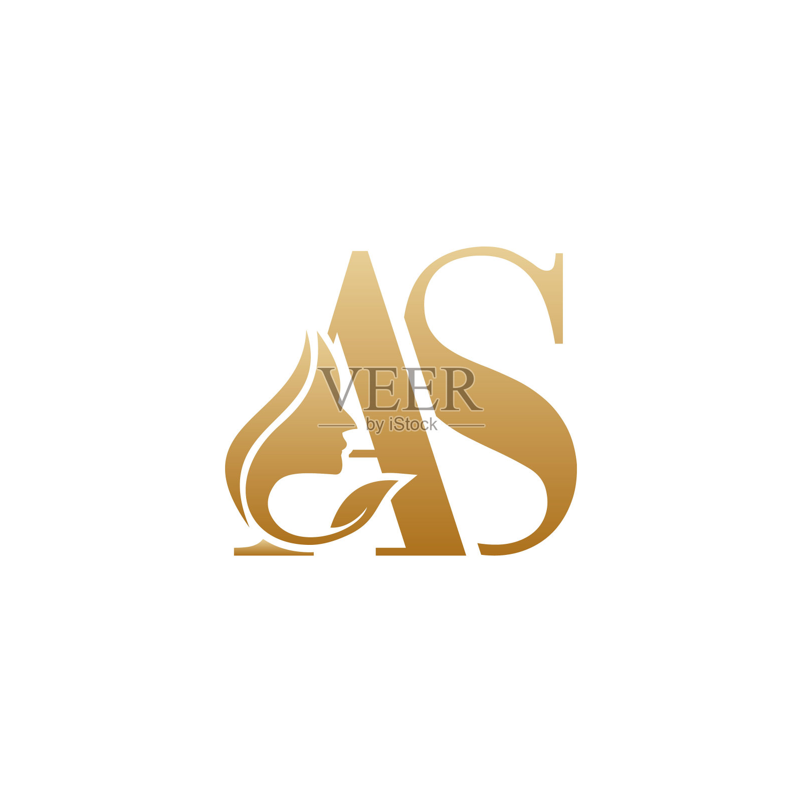 初始AS脸美标志设计模板插画图片素材