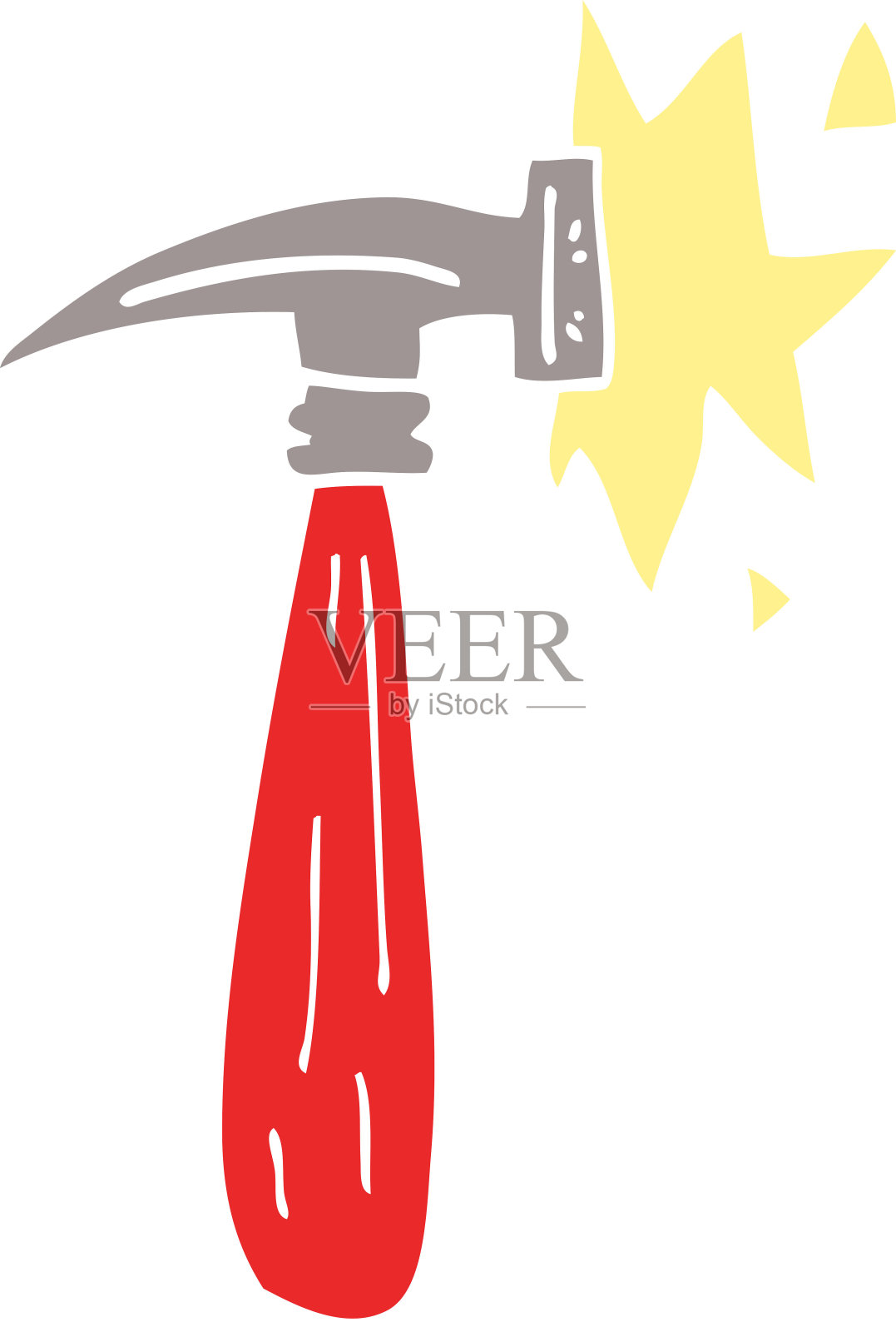 卡通涂鸦锤敲打插画图片素材