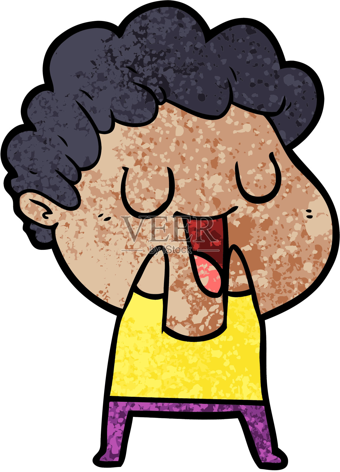 笑嘻嘻的卡通人插画图片素材