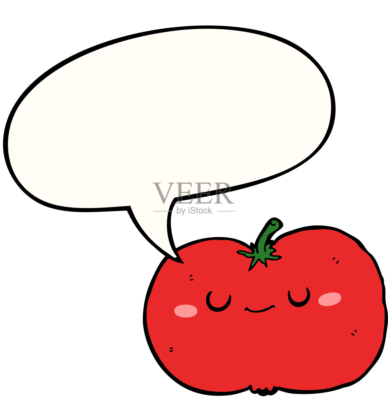 带有语音泡泡的卡通苹果插画图片素材