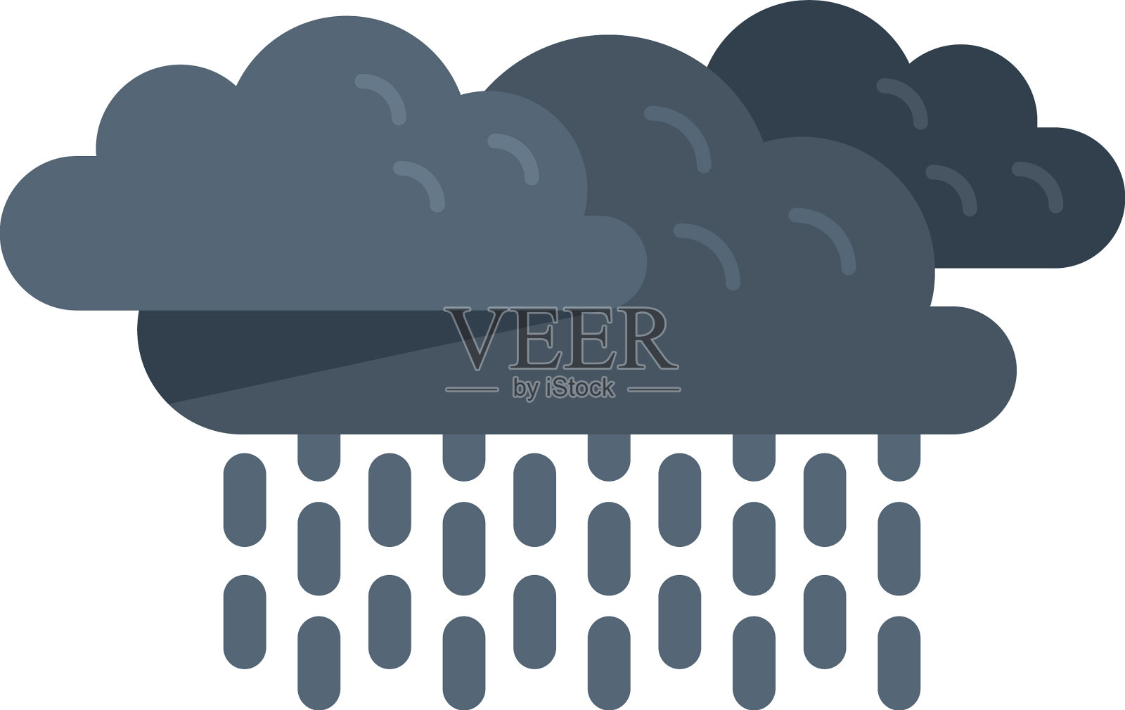 阴云雨图标平冷雾设计元素图片