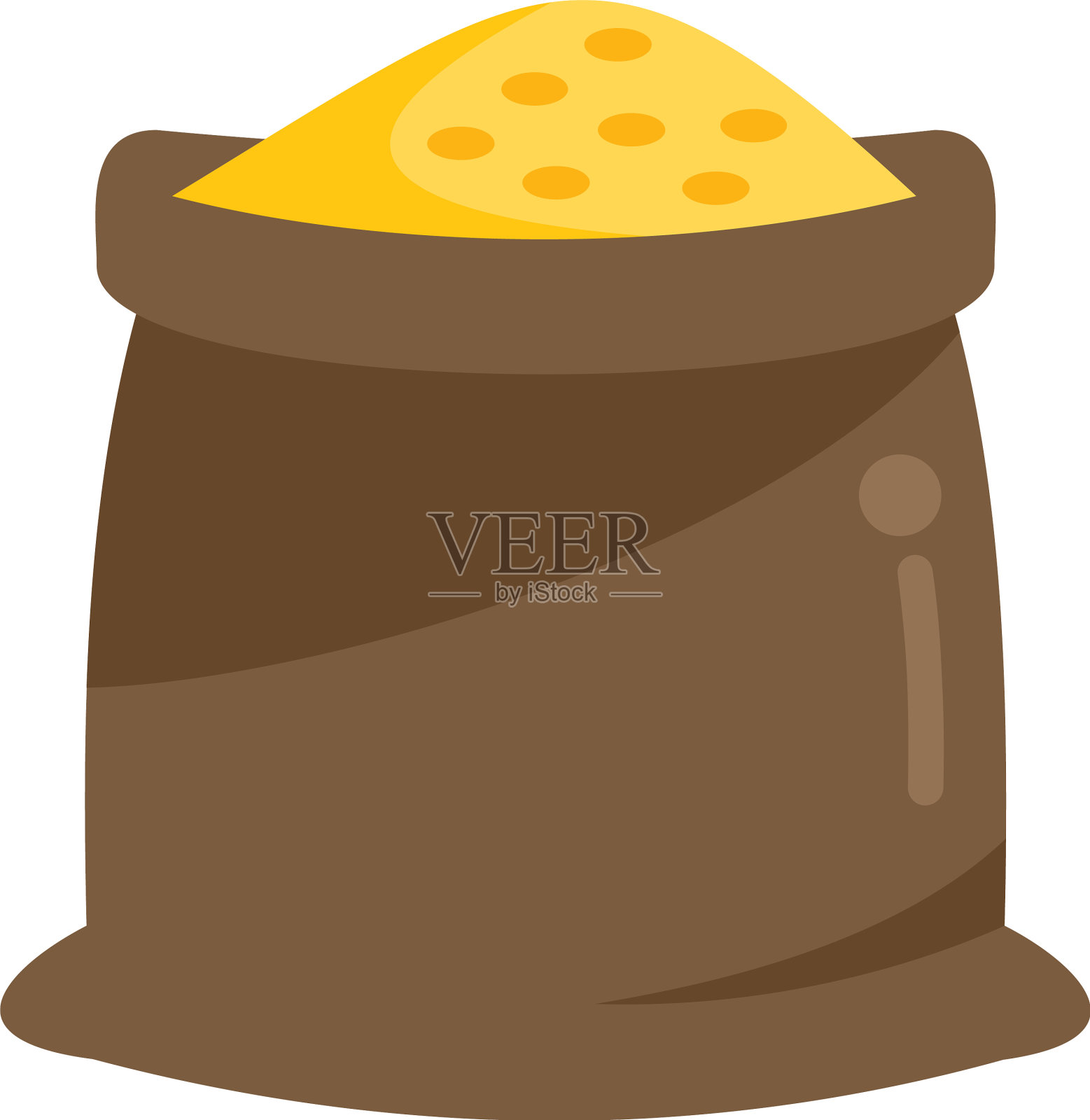 转基因谷物袋图标平坦农业食品设计元素图片