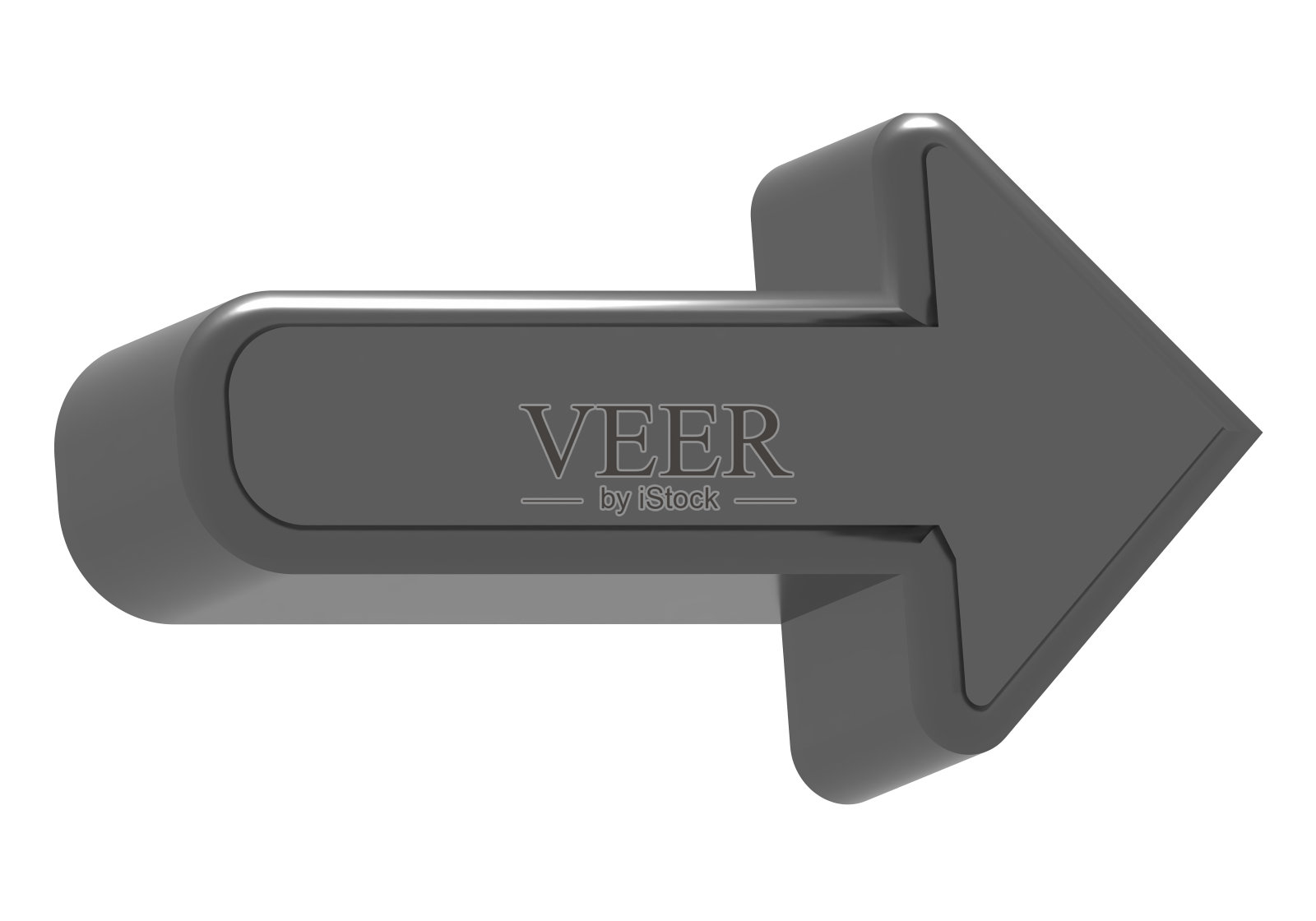 3d黑色箭头图标孤立在白色背景。设计元素图片