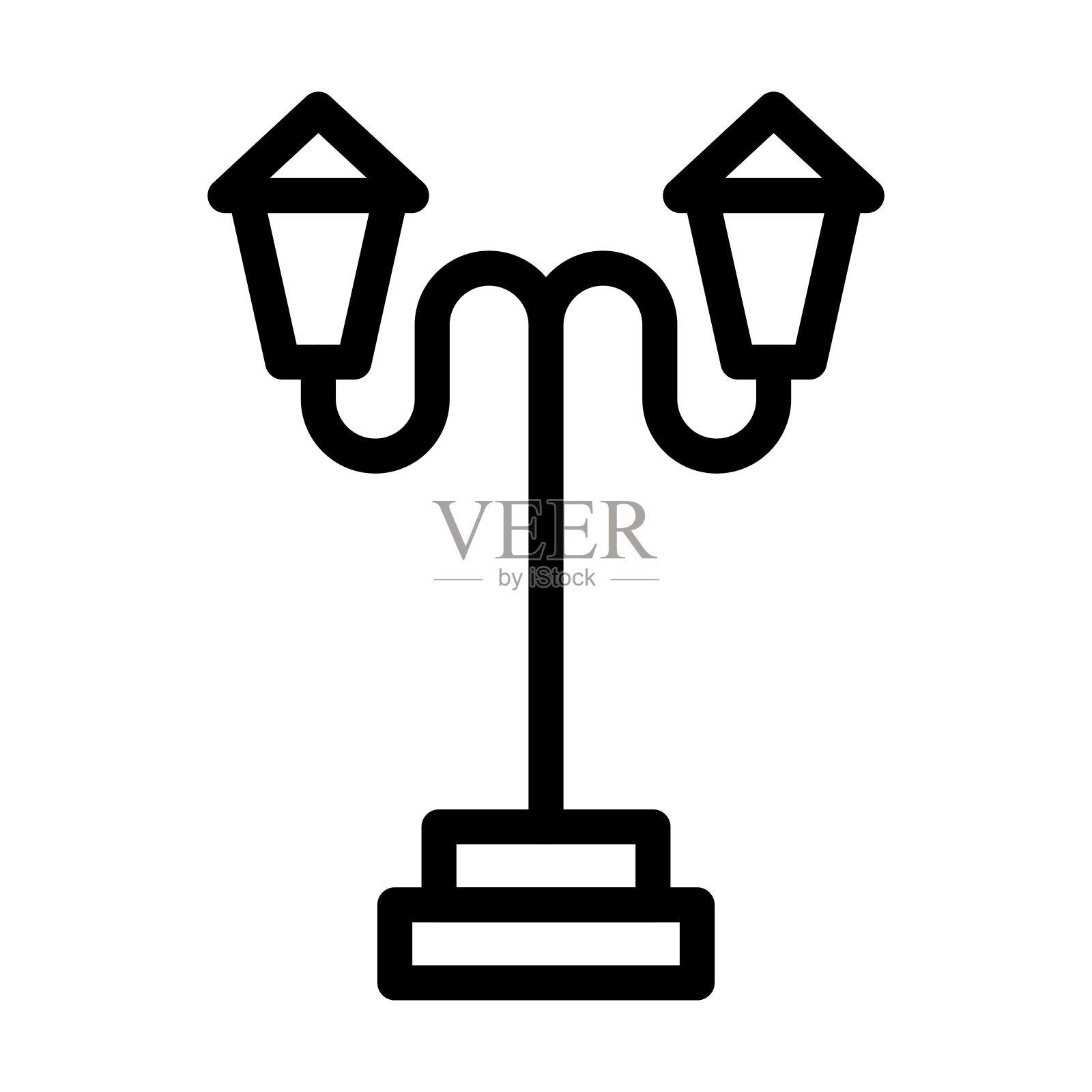 路灯粗线图标插画图片素材