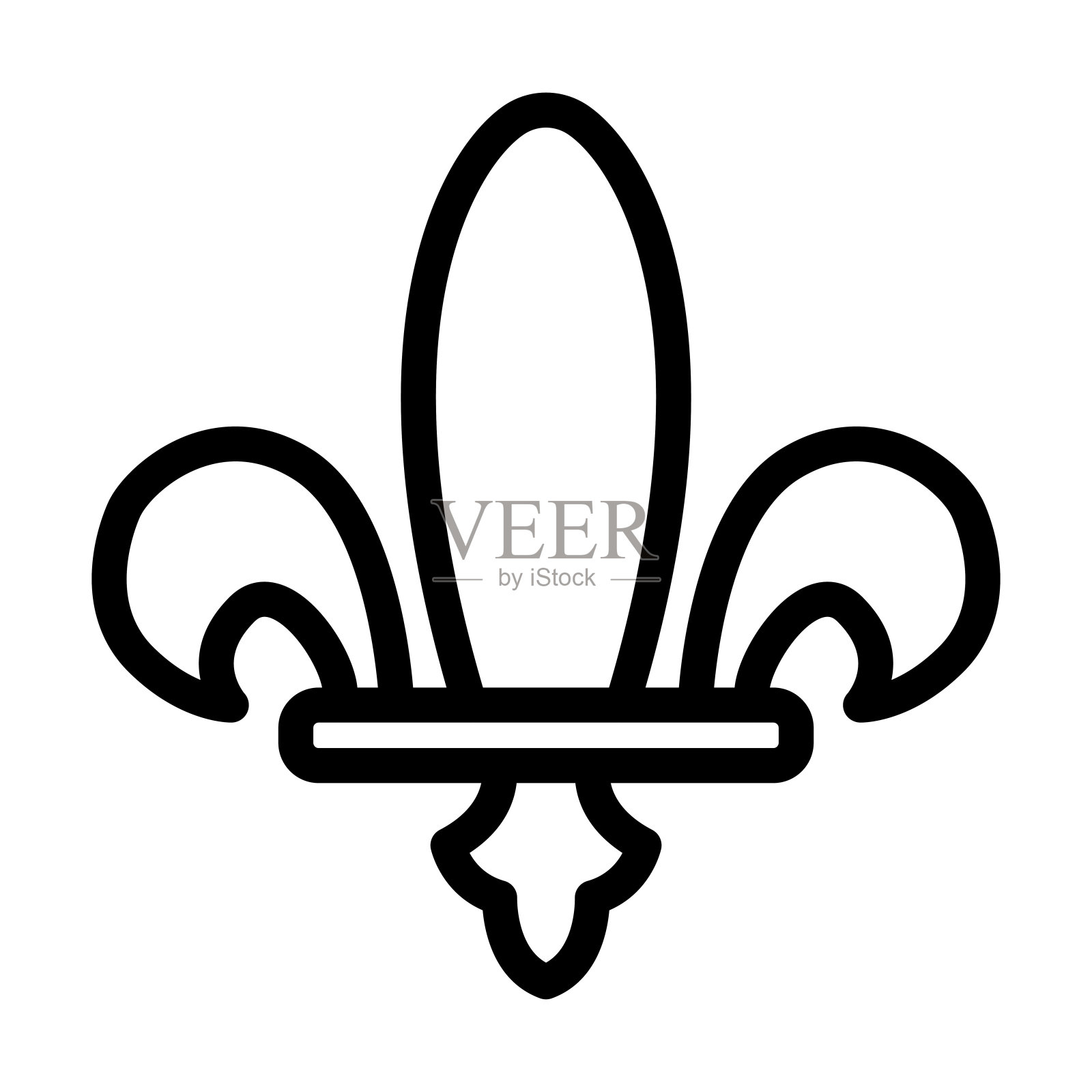 Fleur de lis粗线图标插画图片素材