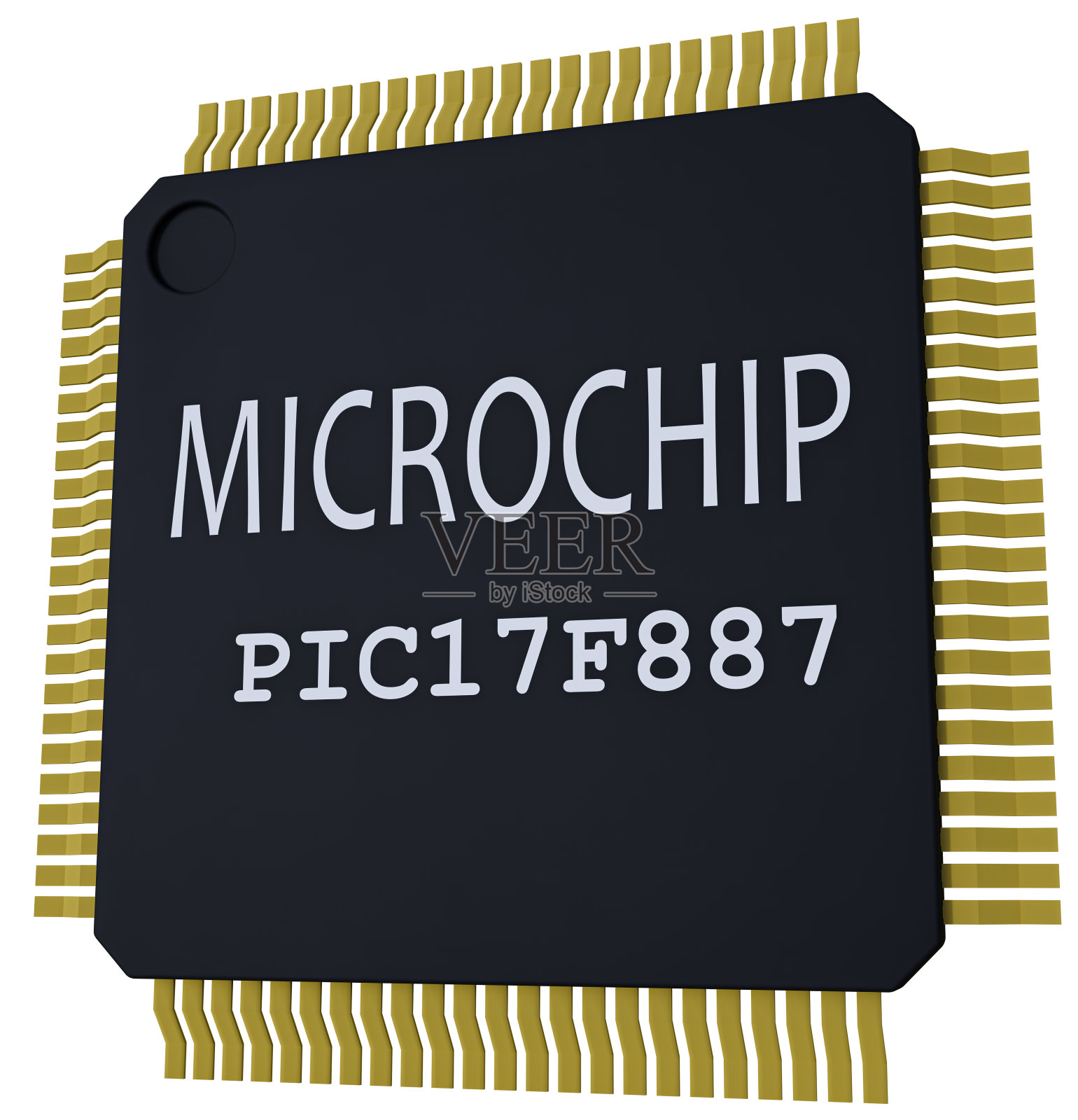 微芯片，3D渲染。照片摄影图片