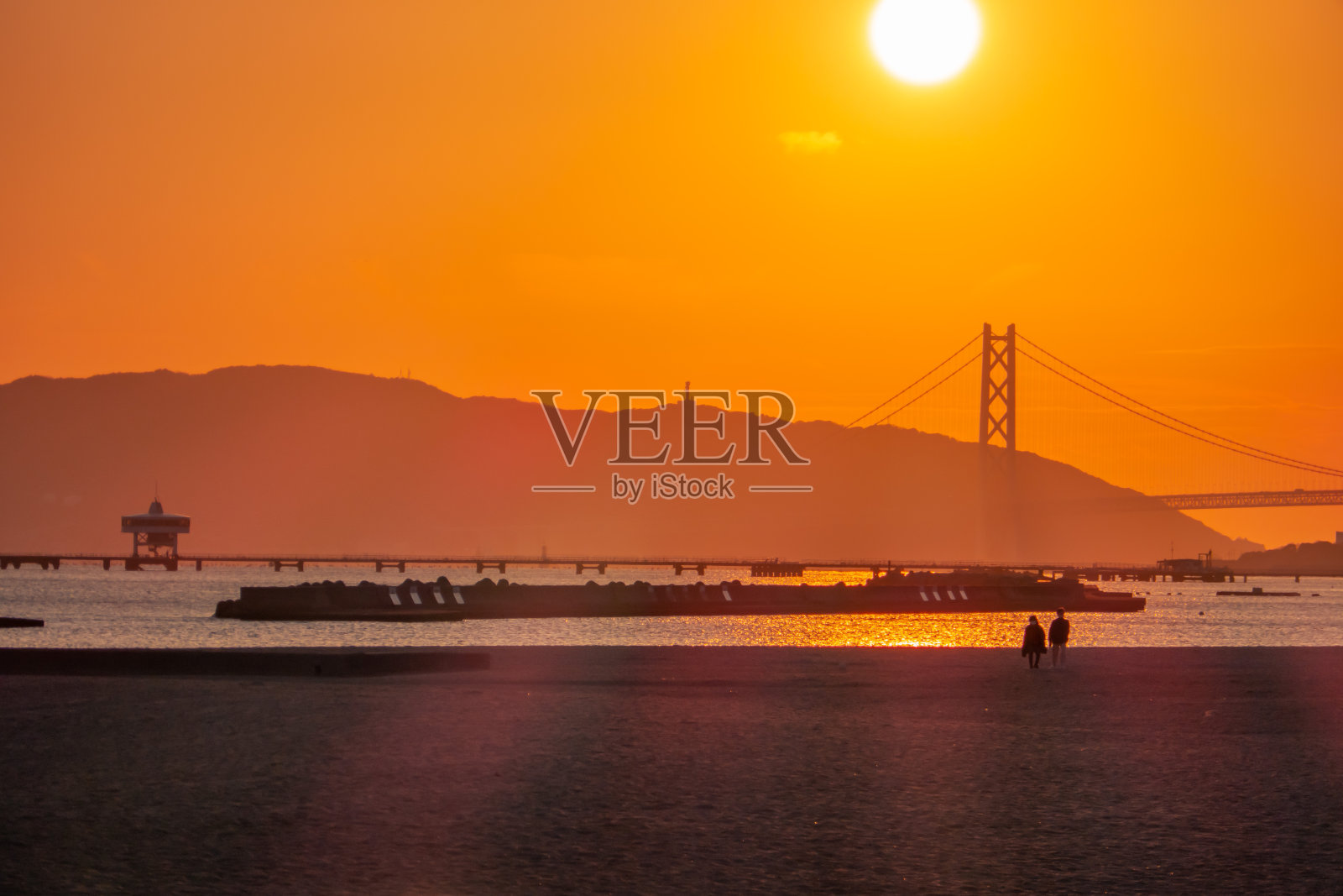 日落海滩照片摄影图片