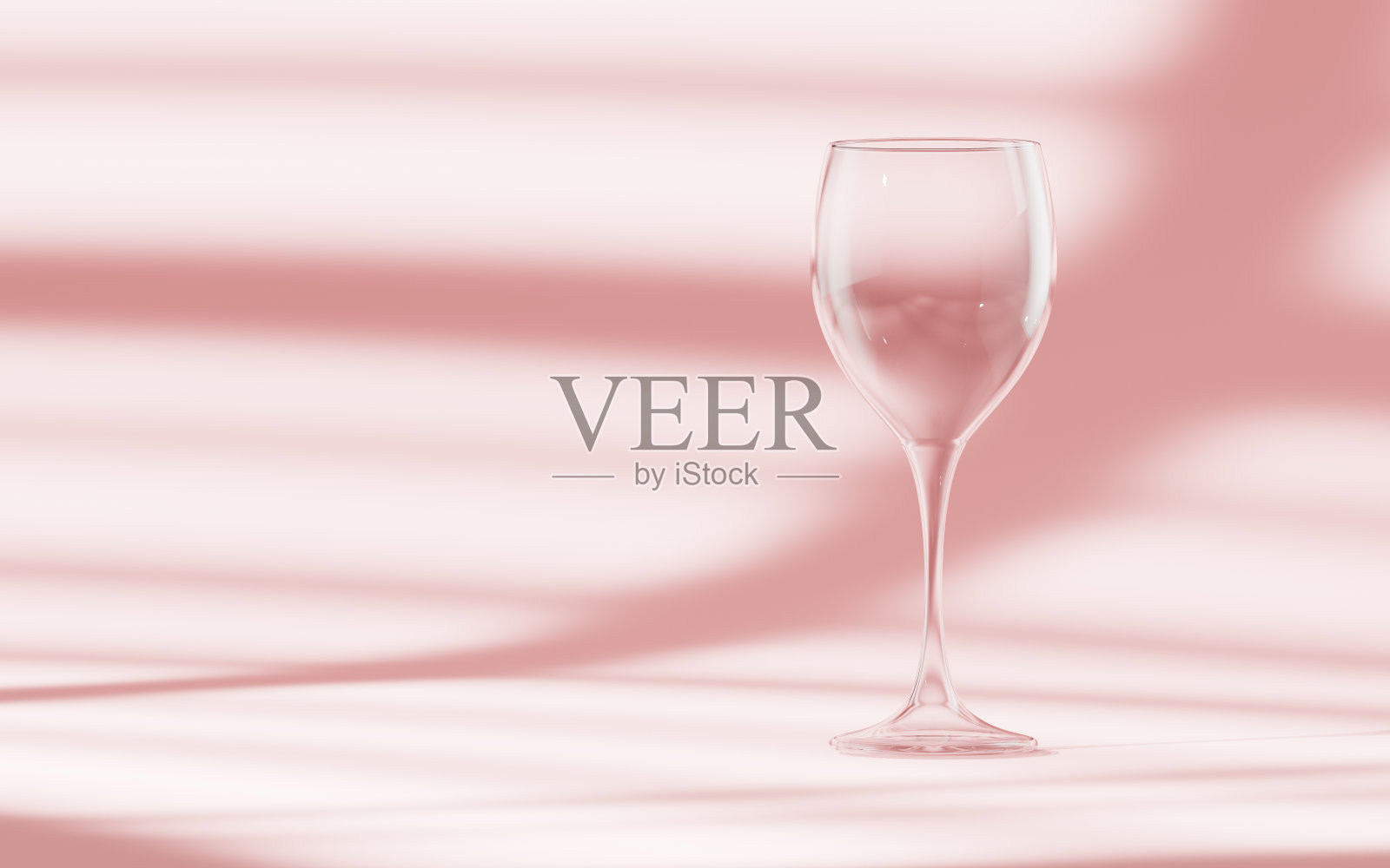 粉色背景中的酒杯，3d渲染。照片摄影图片