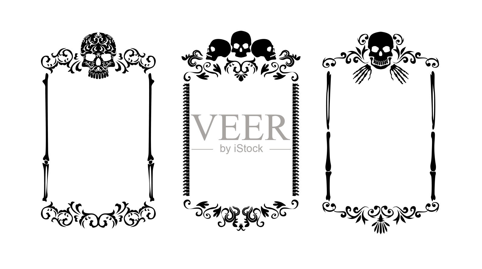 人体骨架装饰时尚，装饰经典插画图片素材