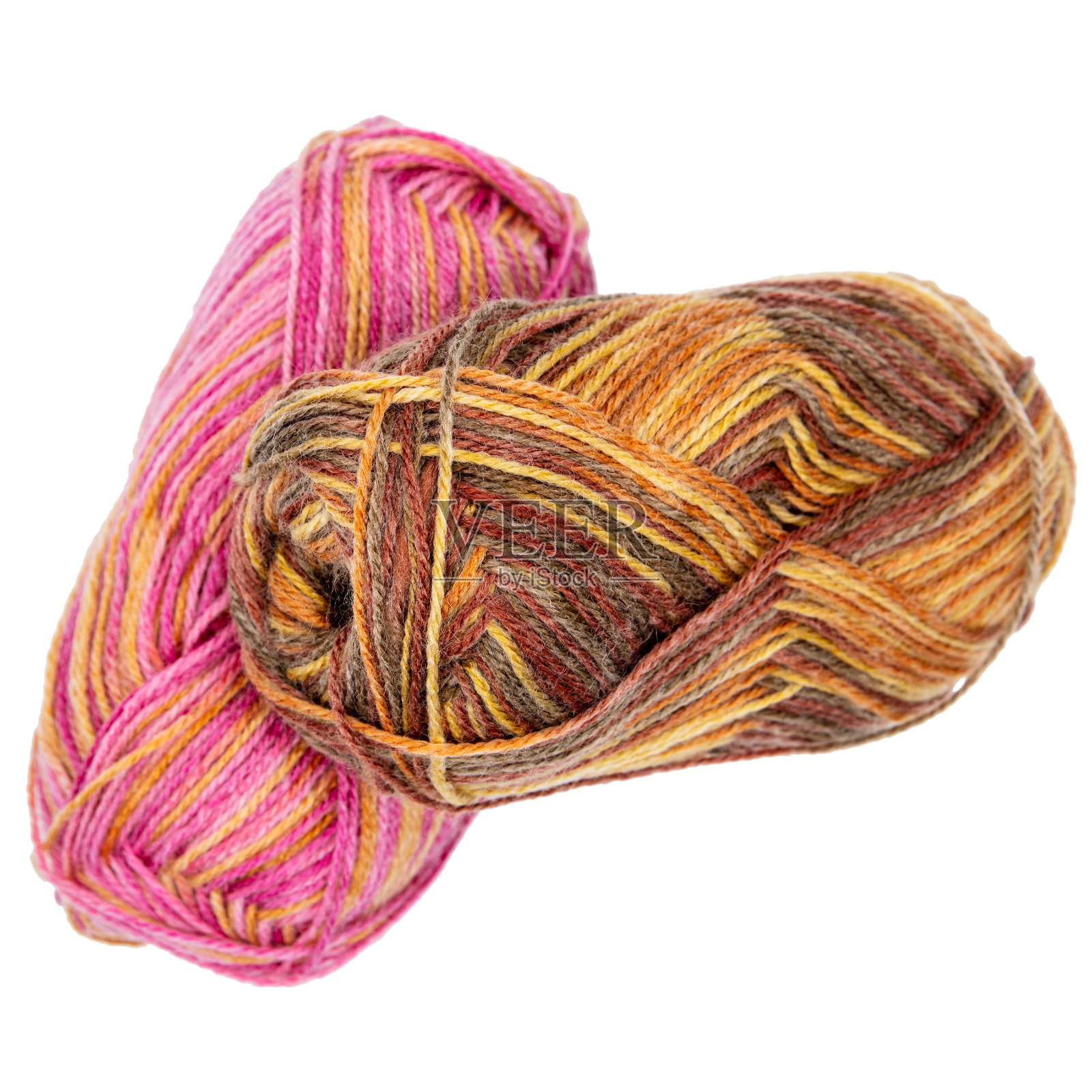 彩色羊毛球，用于编织或钩编照片摄影图片