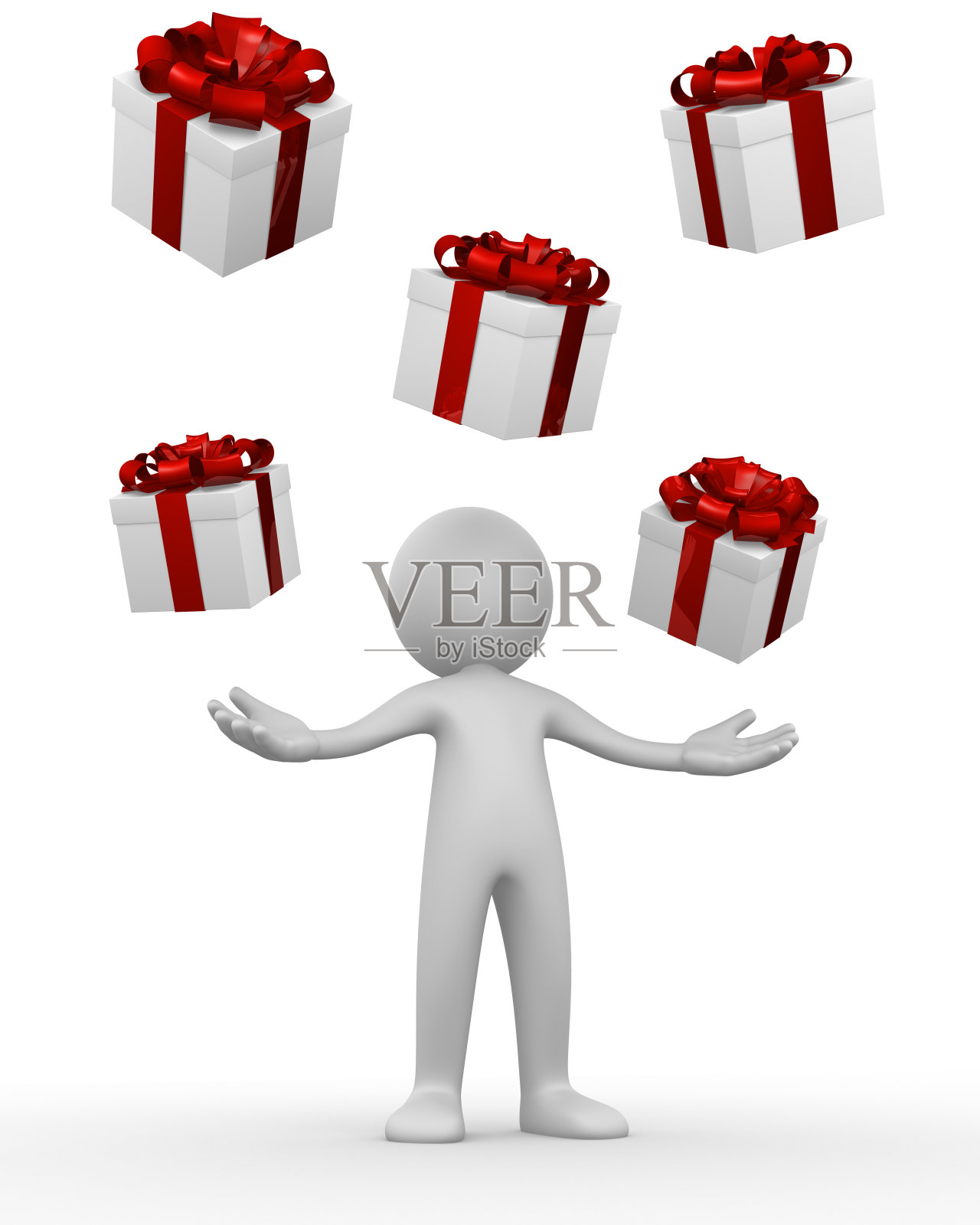 摆弄5个礼品盒照片摄影图片