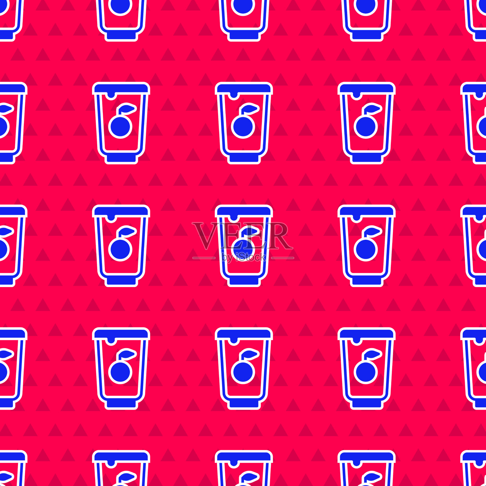 蓝色酸奶容器图标隔离无缝插画图片素材