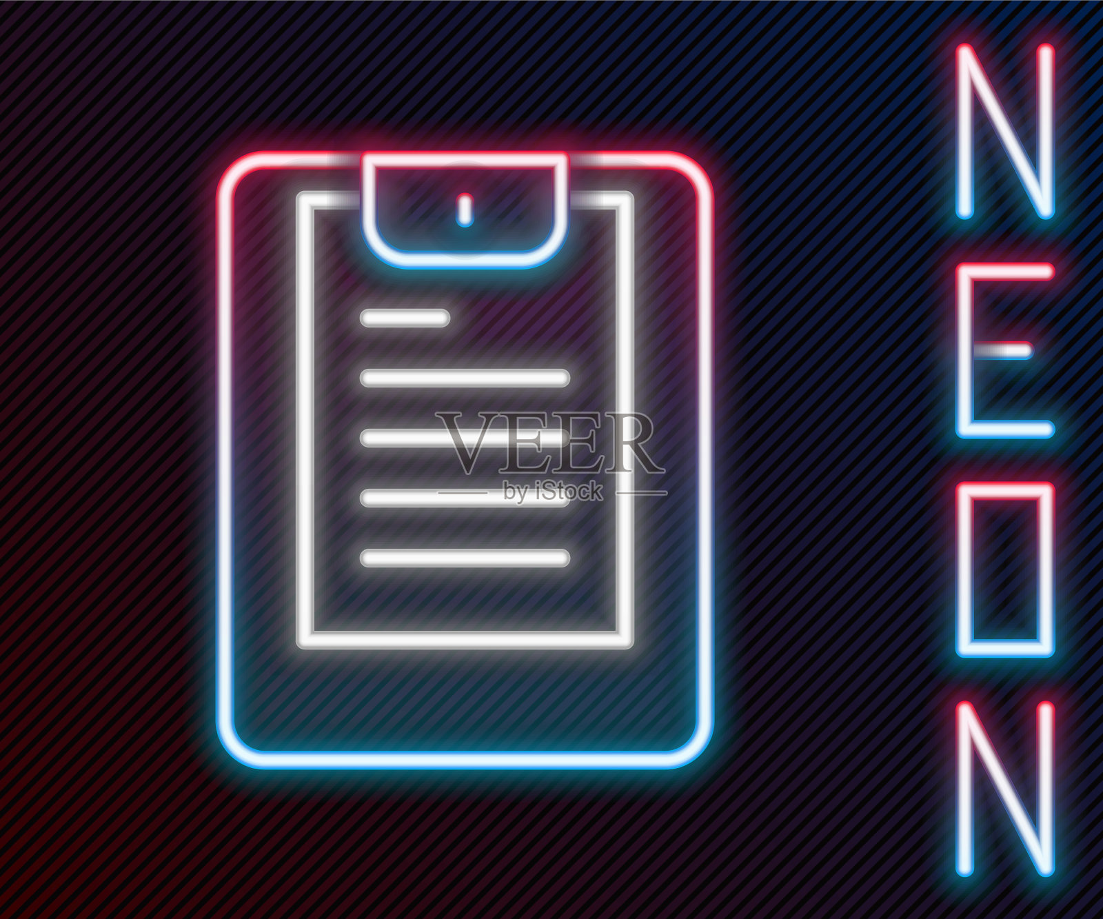 发光的霓虹灯行服务器数据报告图标插画图片素材