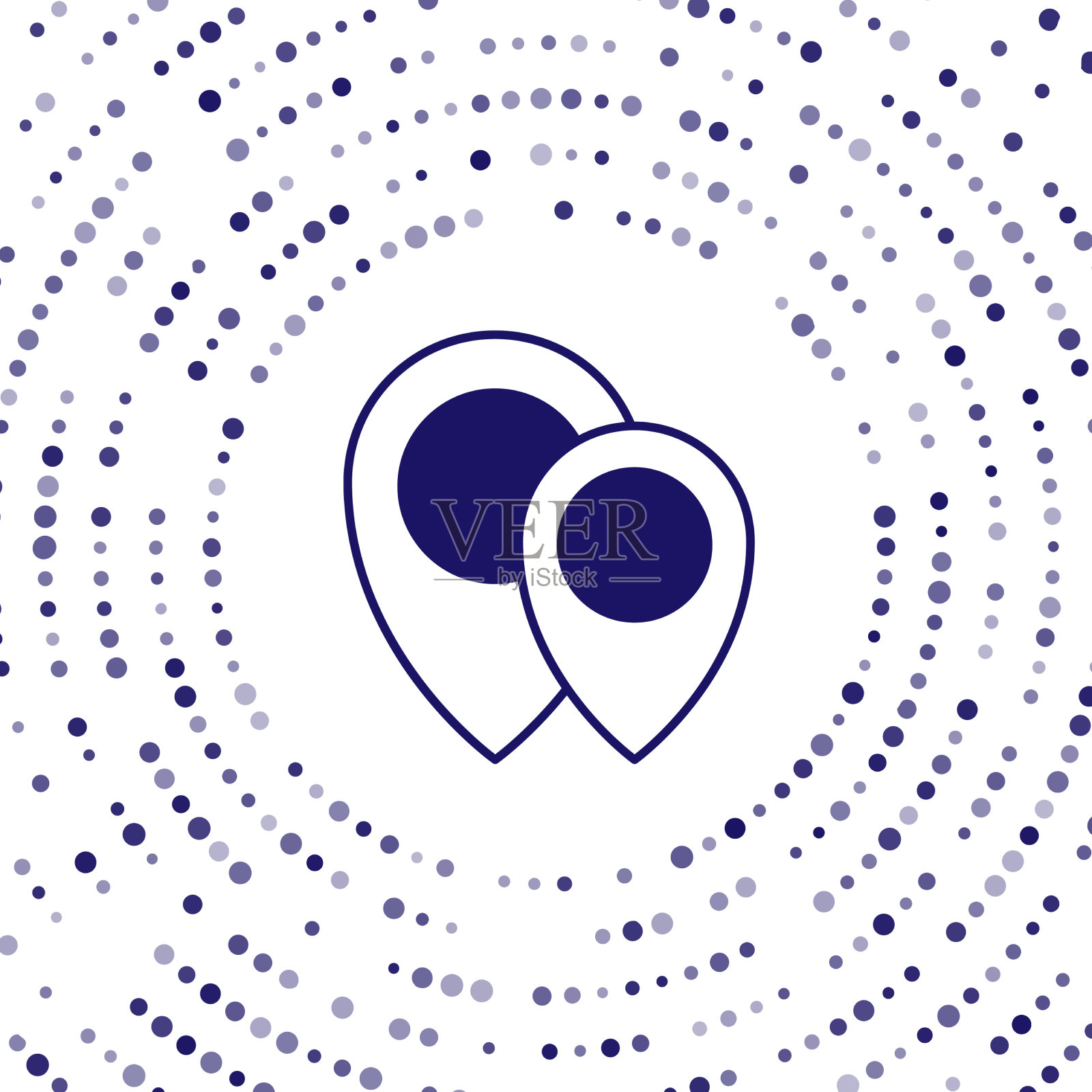 蓝色地图别针图标孤立在白色背景插画图片素材